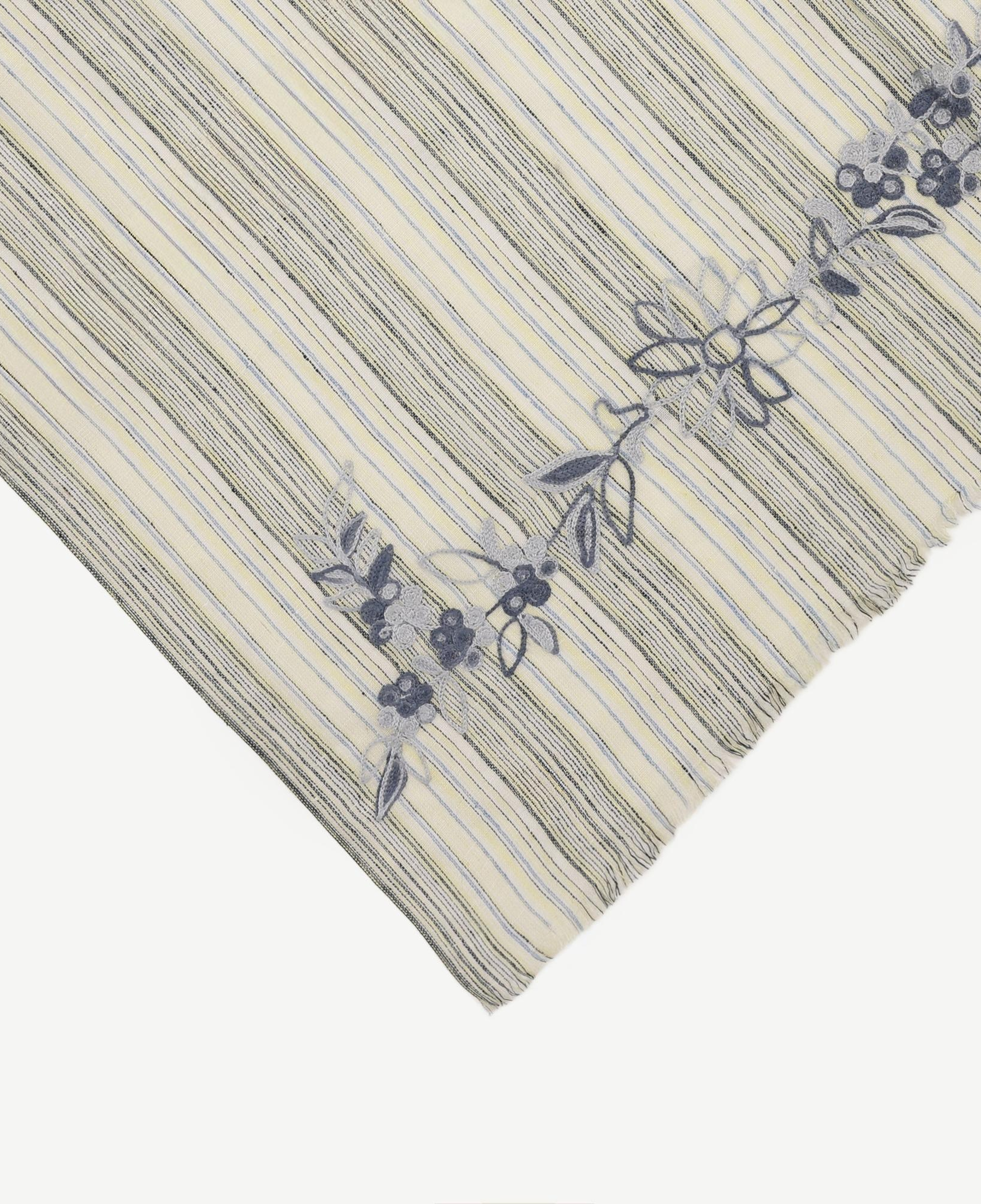 YARGICI Nakış Detaylı Çizgili Şal