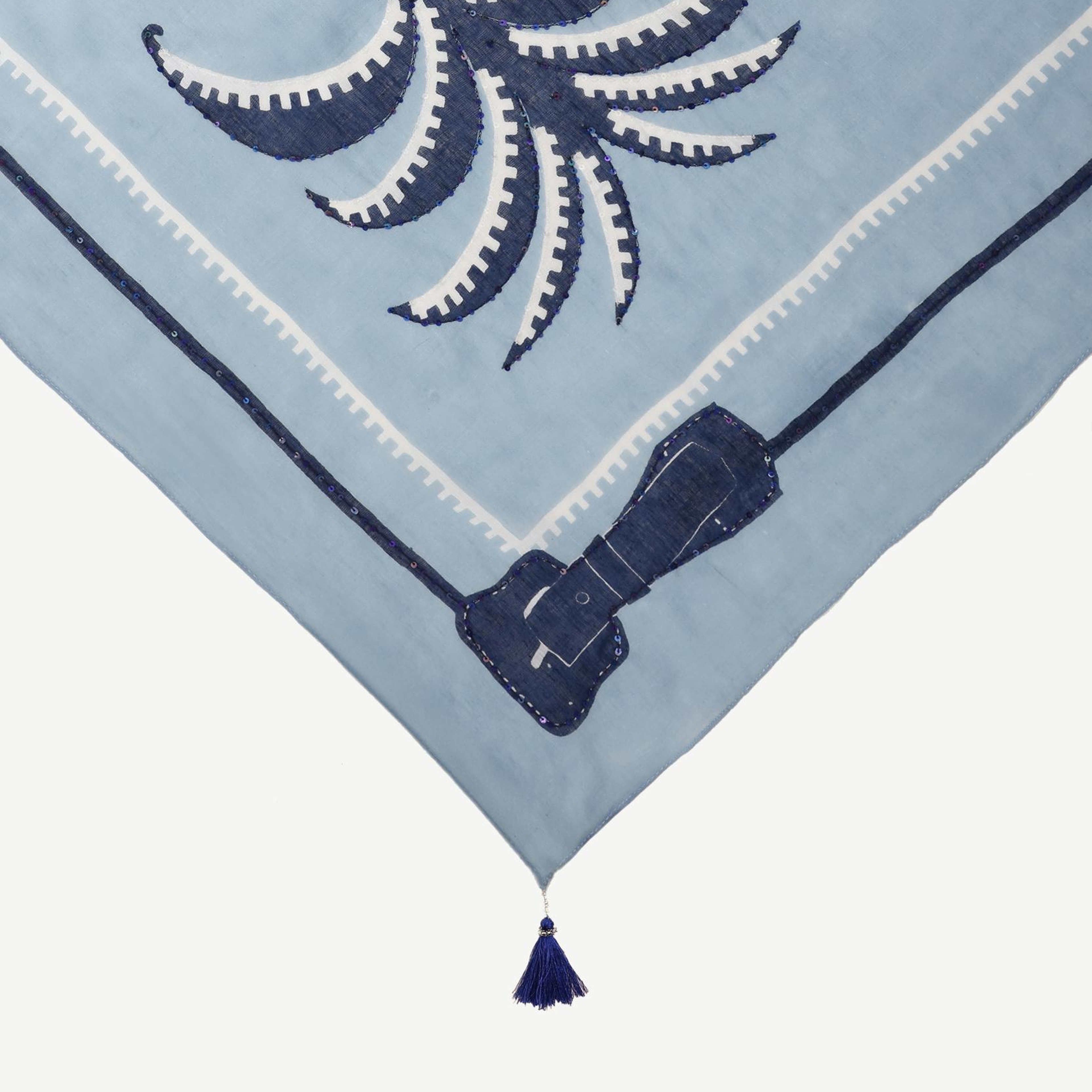 YARGICI Püskül Detaylı Ve Nakış İşlemeli Şal