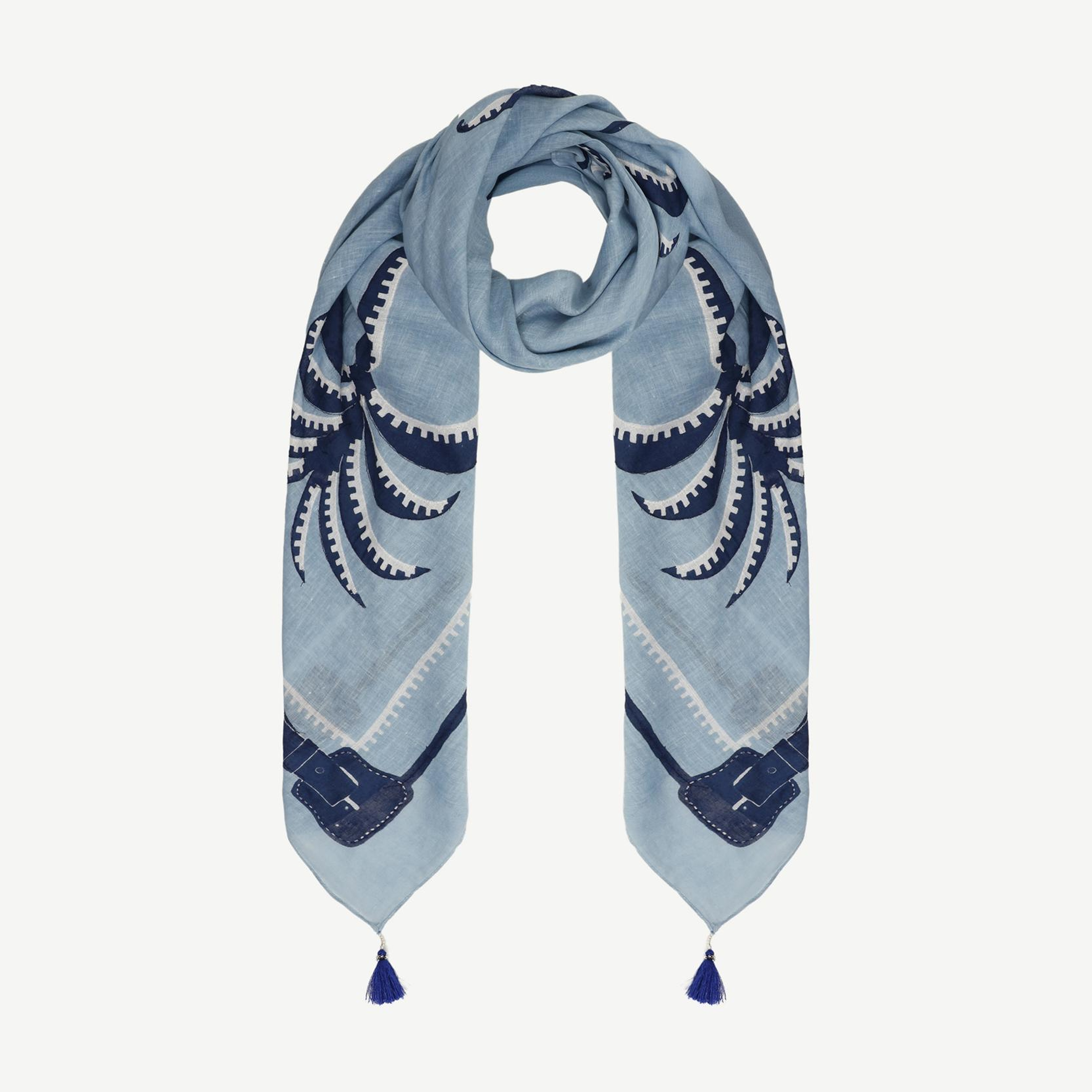 YARGICI Püskül Detaylı Ve Nakış İşlemeli Şal