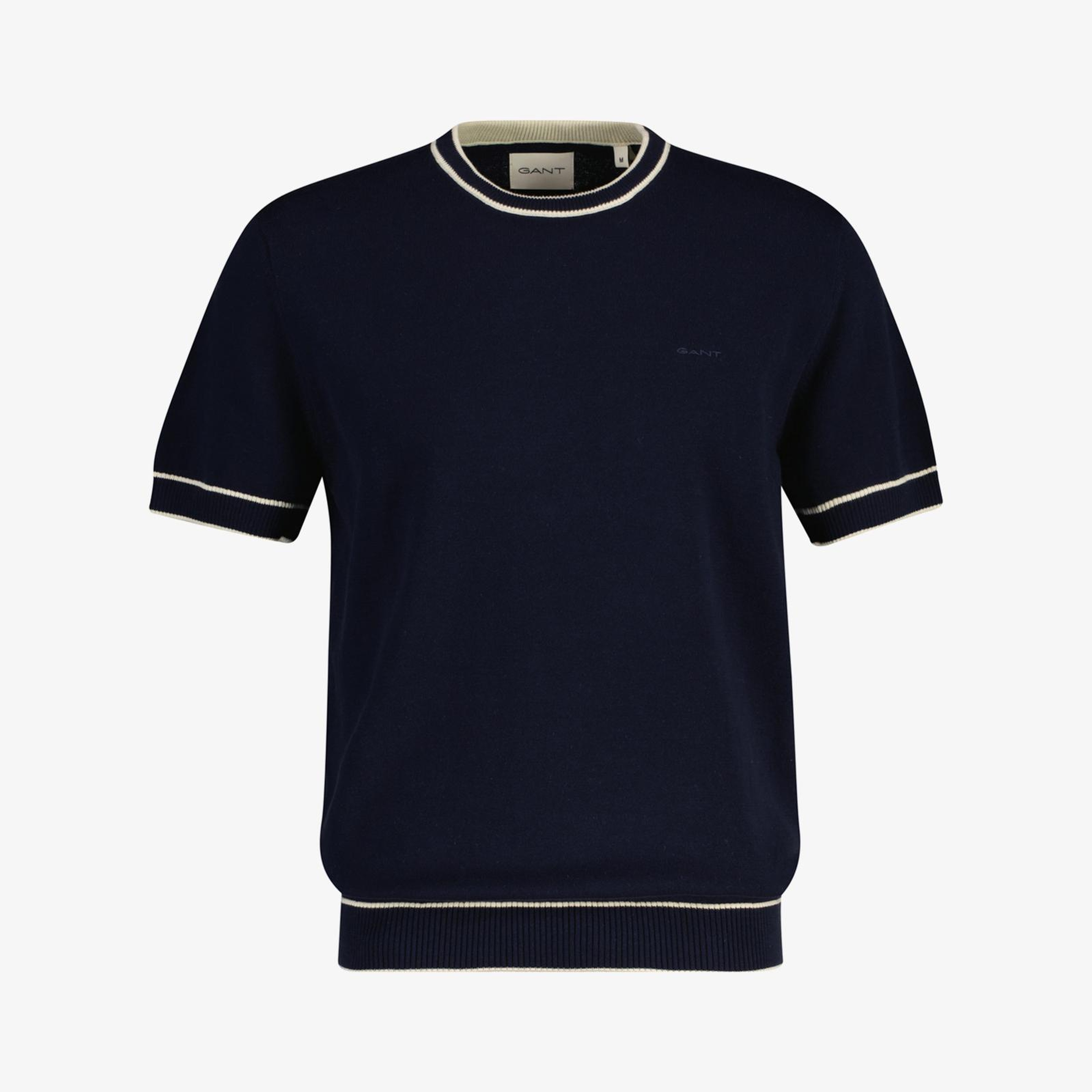 GANT Erkek Lacivert Regular Fit Kısa Kollu Triko