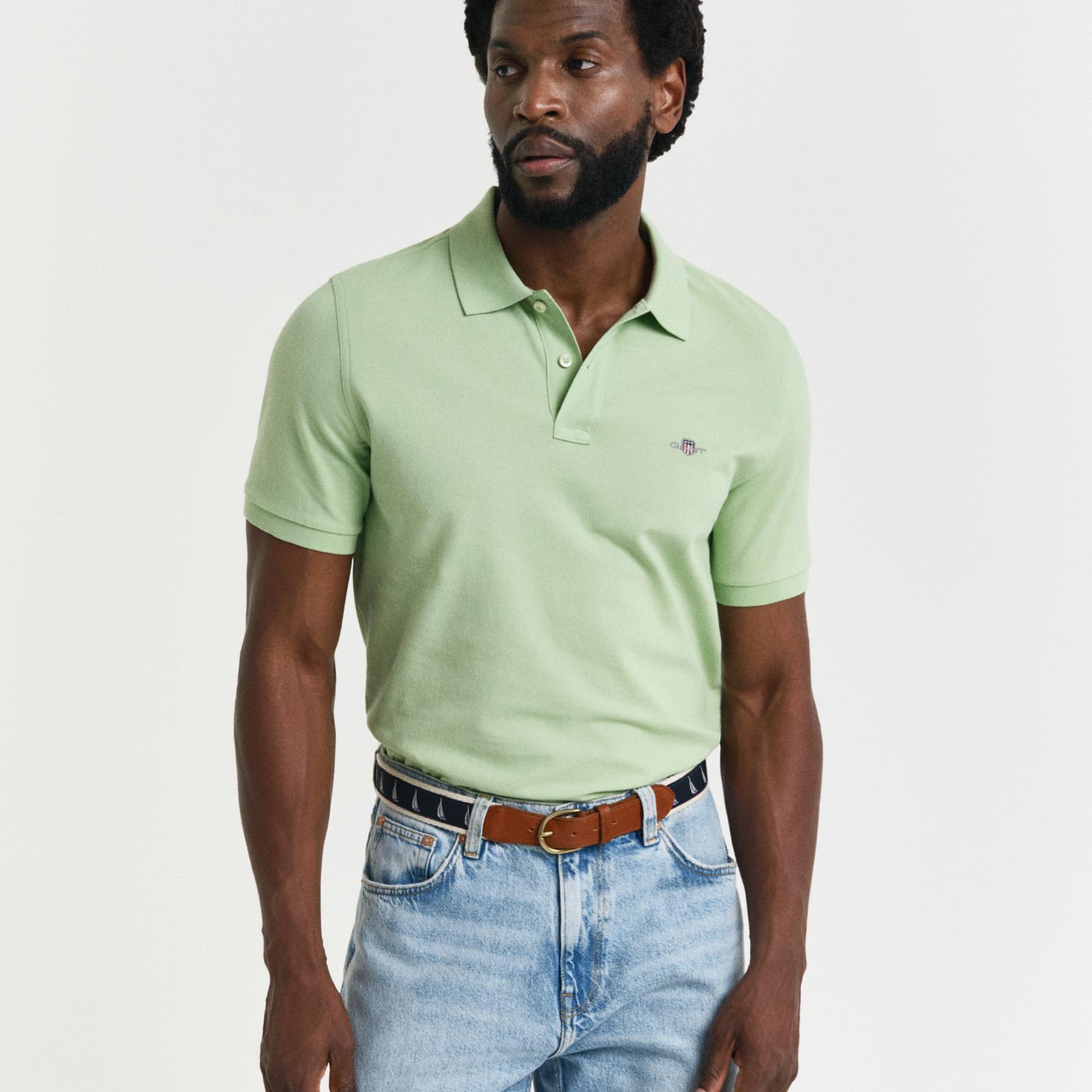 GANT Erkek Yeşil Regular Fit Polo