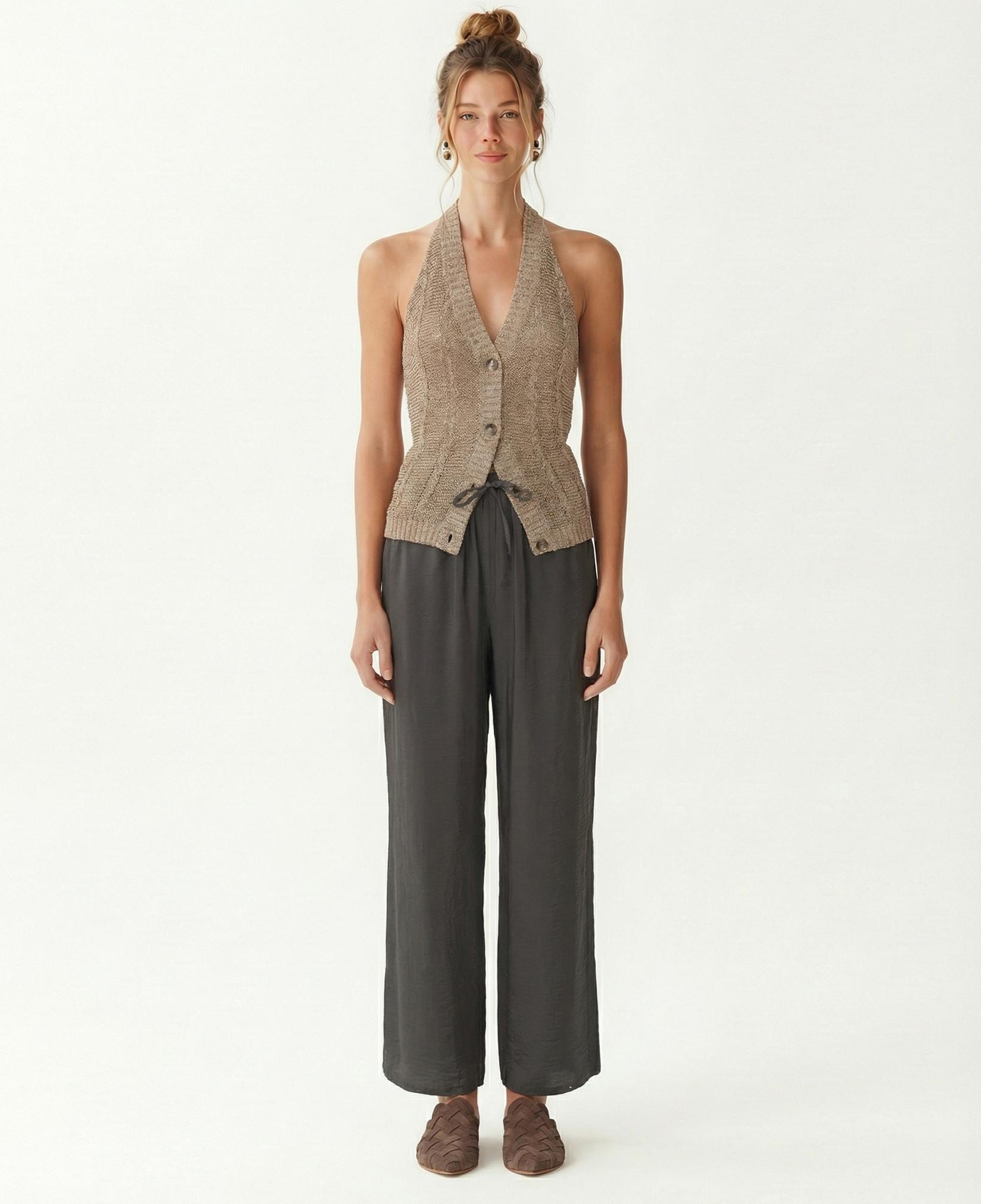 YARGICI Cropped V Yaka Kolsuz Kazak