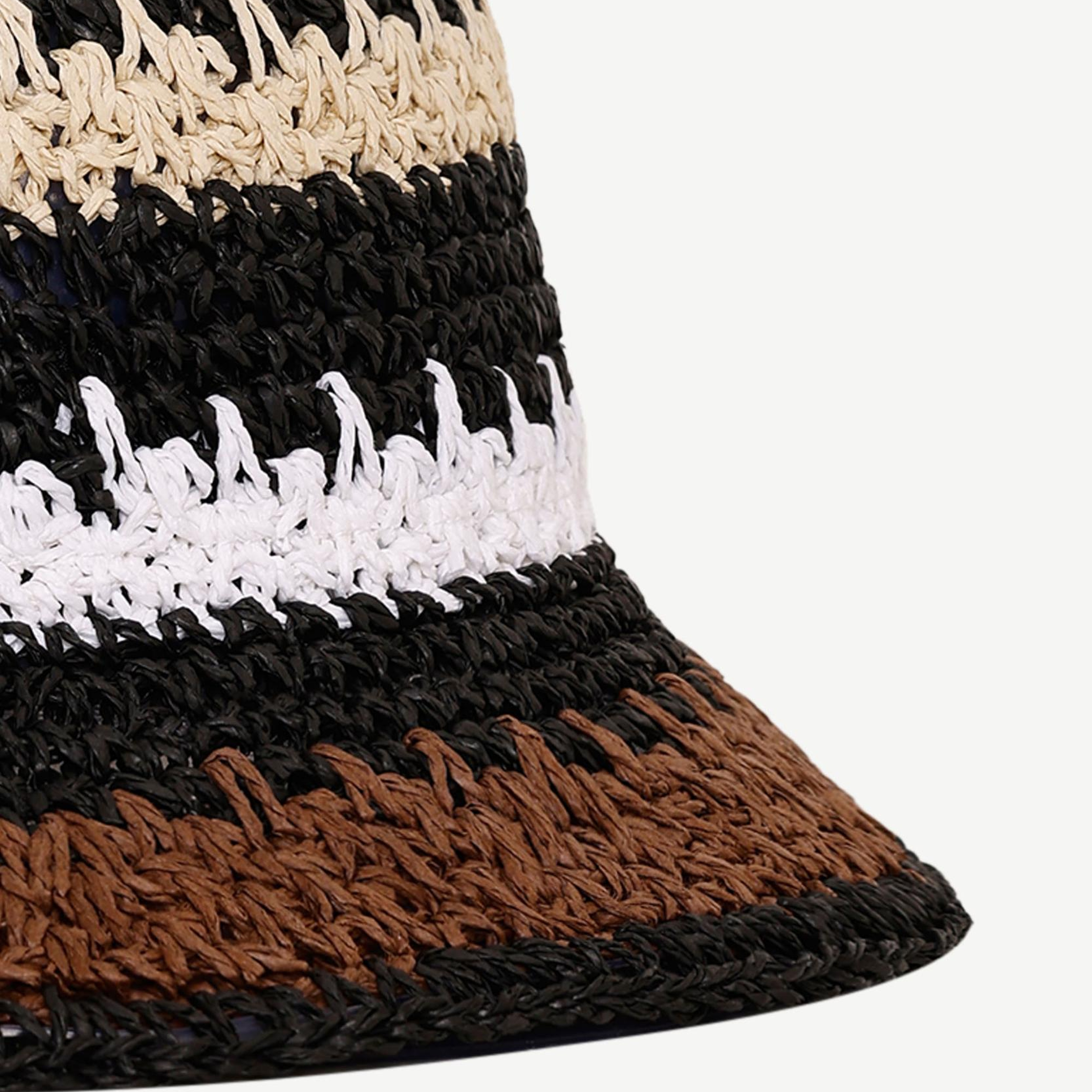 YARGICI Çizgi Detaylı Hasır Şapka