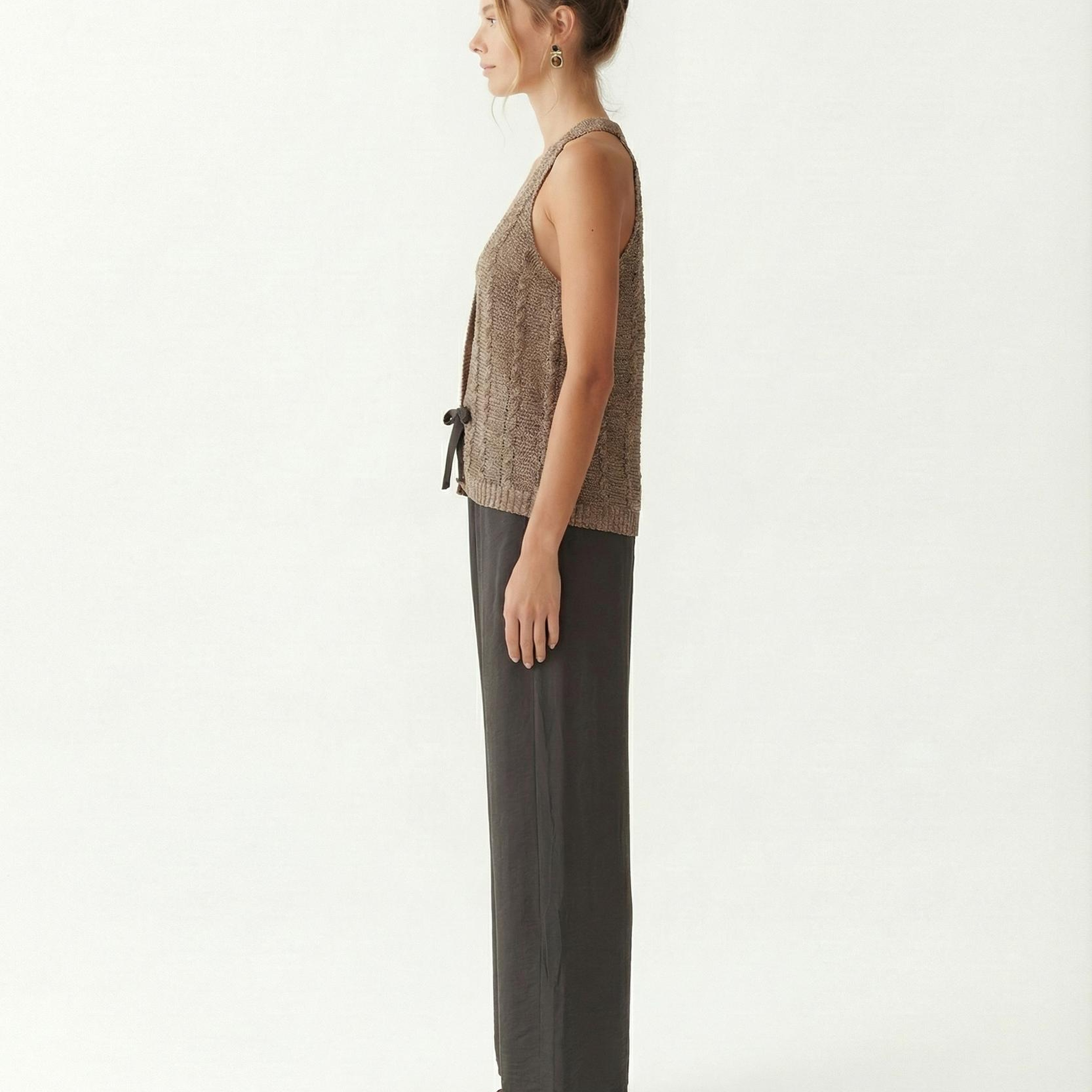 YARGICI Cropped V Yaka Kolsuz Kazak