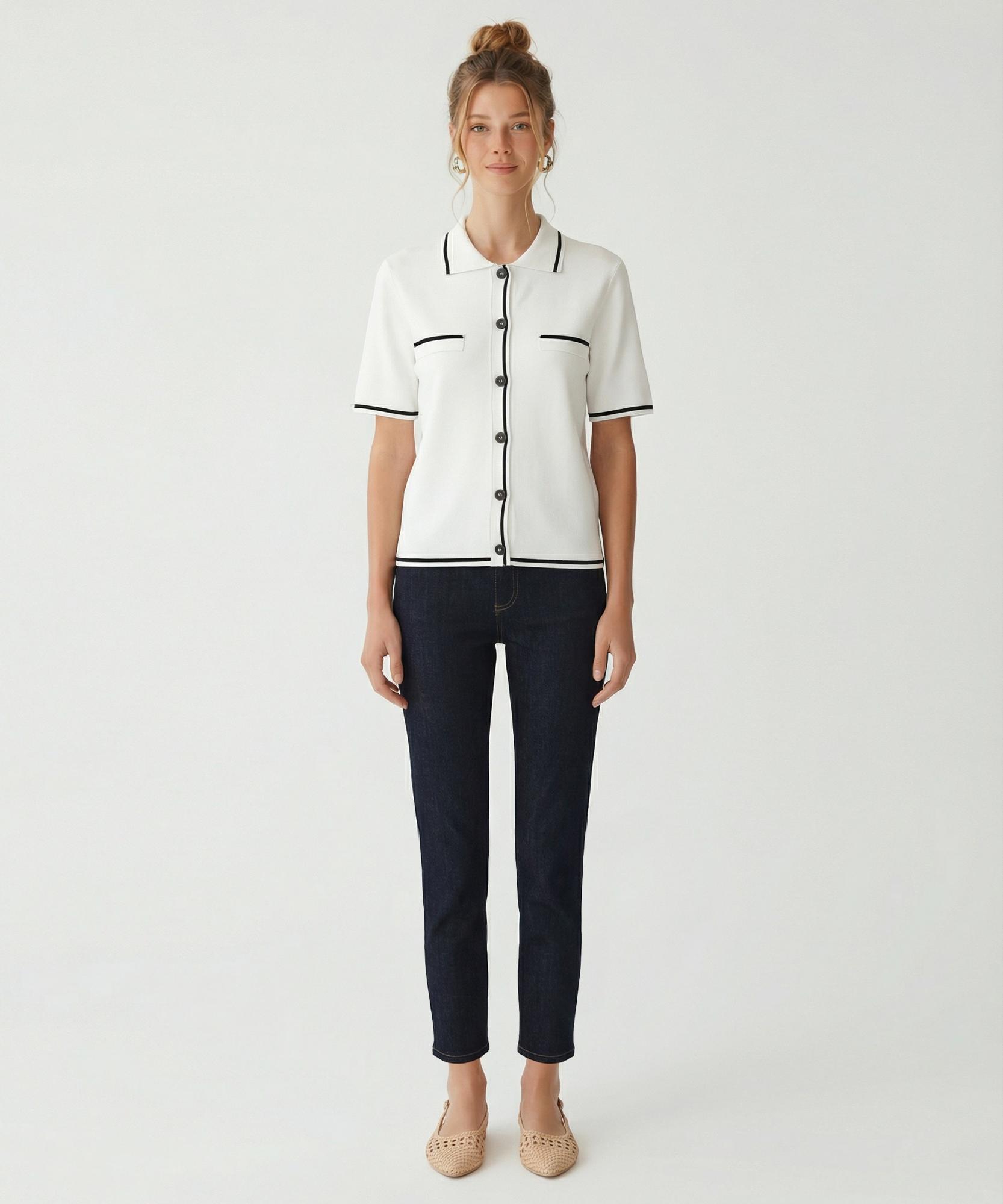 YARGICI Regular Gömlek Yaka Kısa Kol Kazak