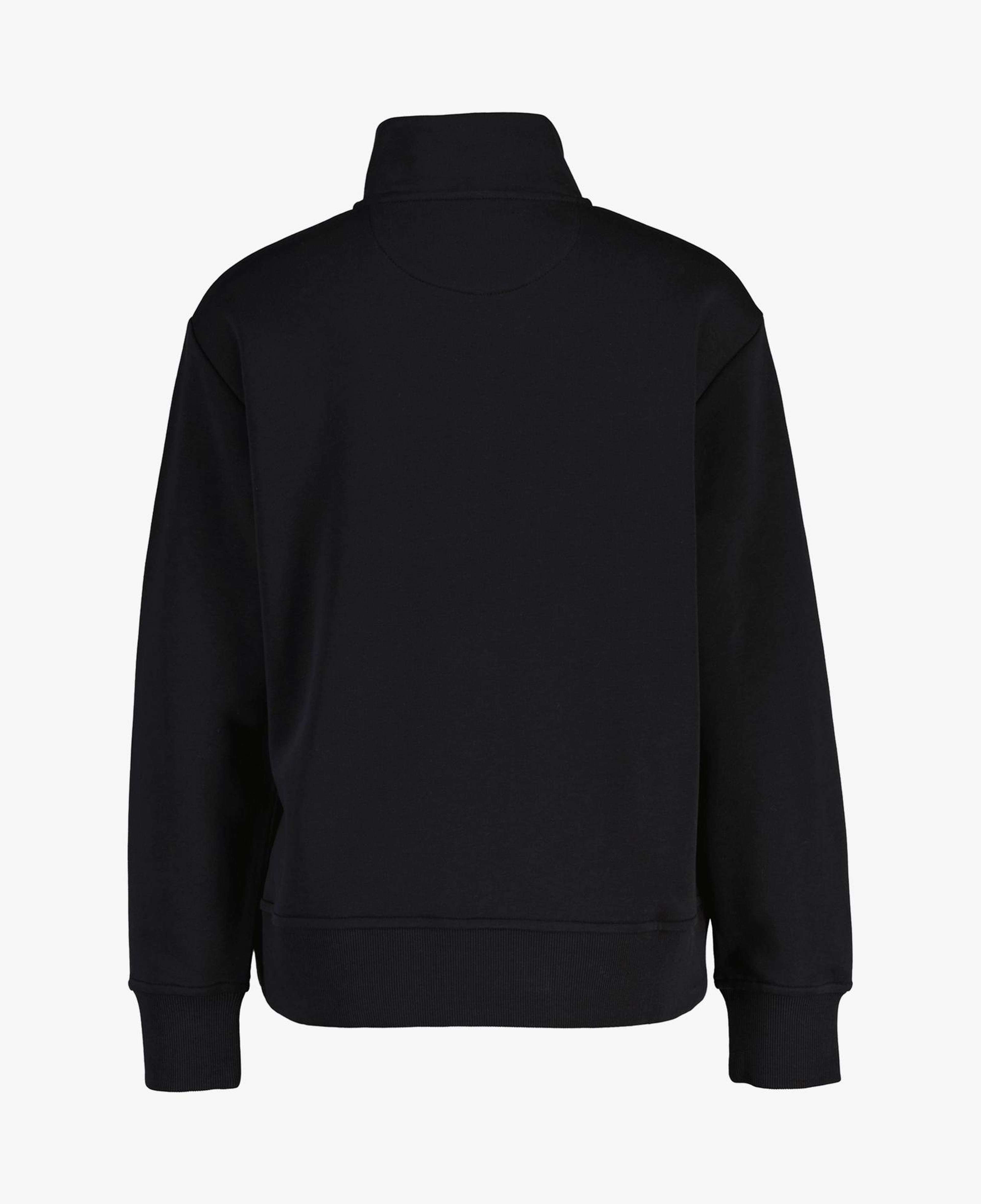 GANT Kadın Siyah Relaxed Fit Yarım Fermuarlı Sweatshirt