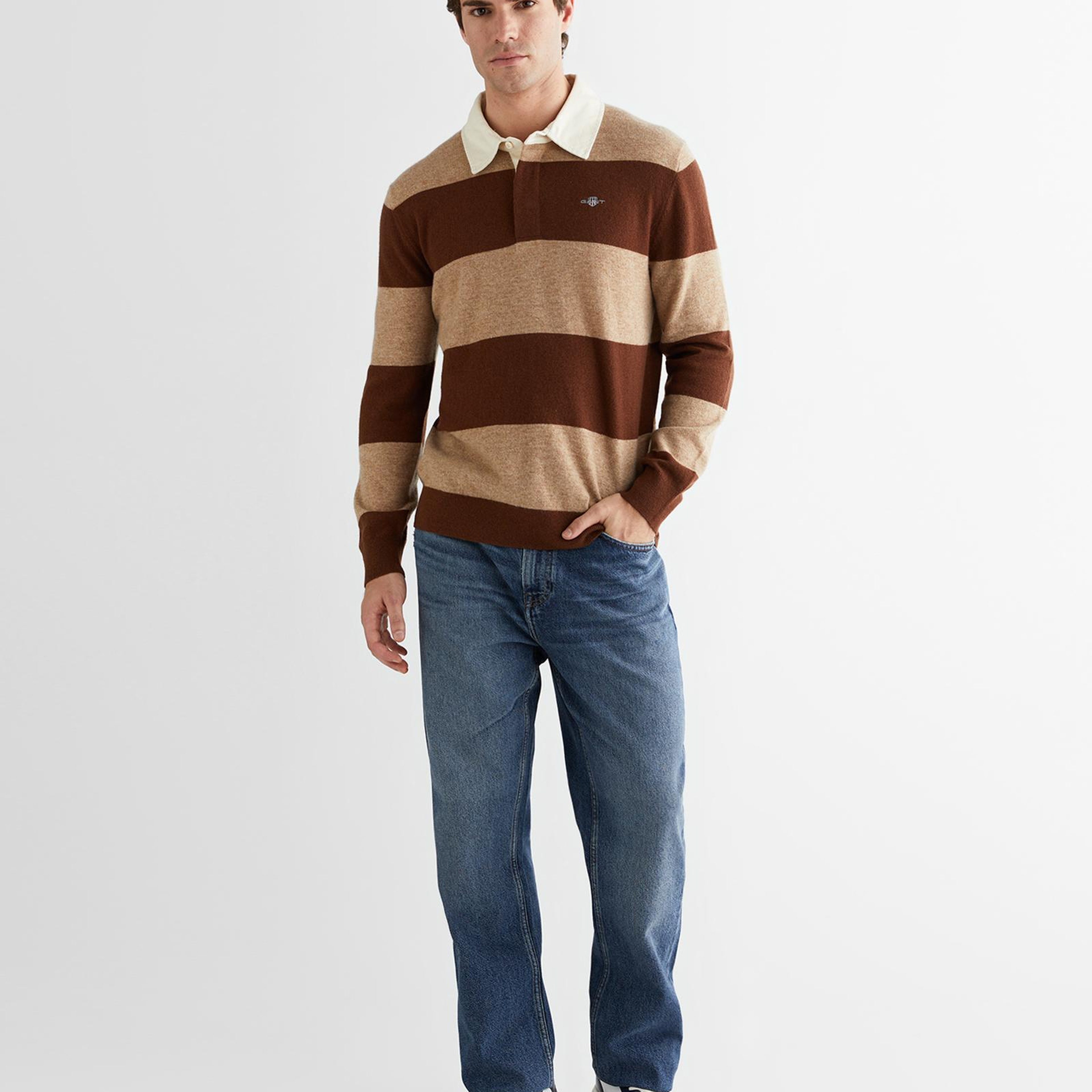 GANT Erkek Bej Regular Fit Polo Yaka Triko