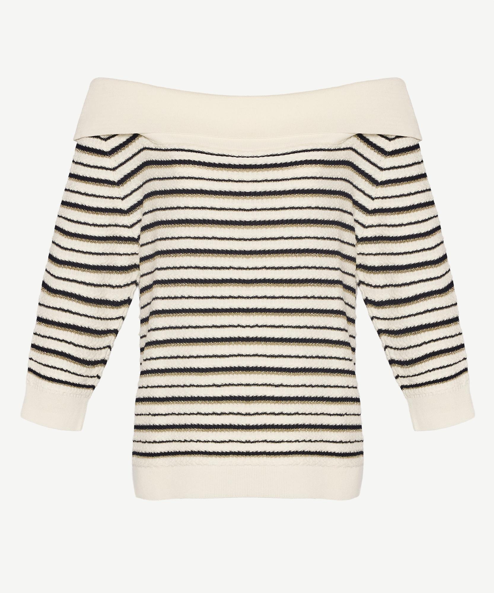 YARGICI Regular Kayık Yaka 3/4 Kol Kazak