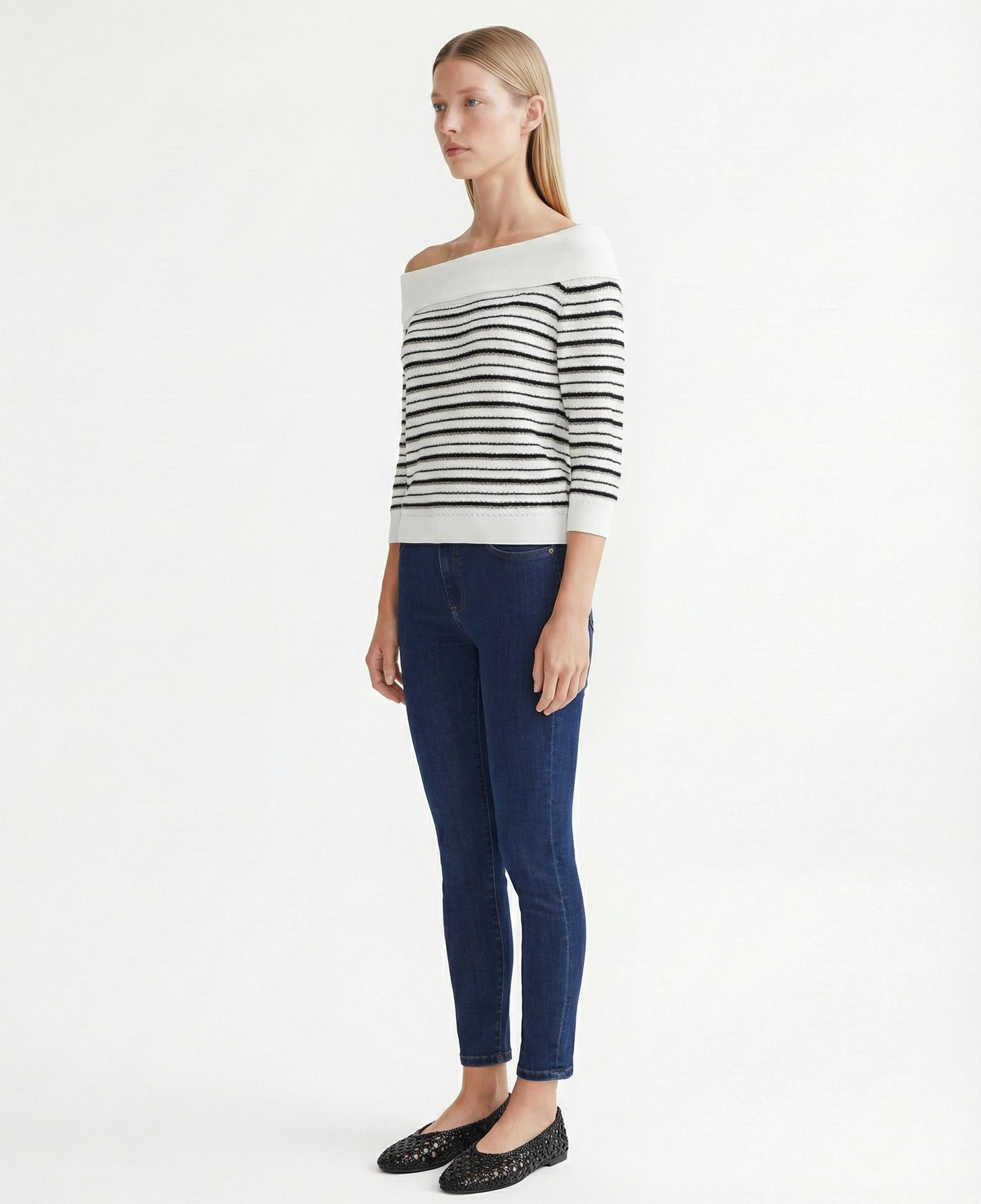 YARGICI Regular Kayık Yaka 3/4 Kol Kazak