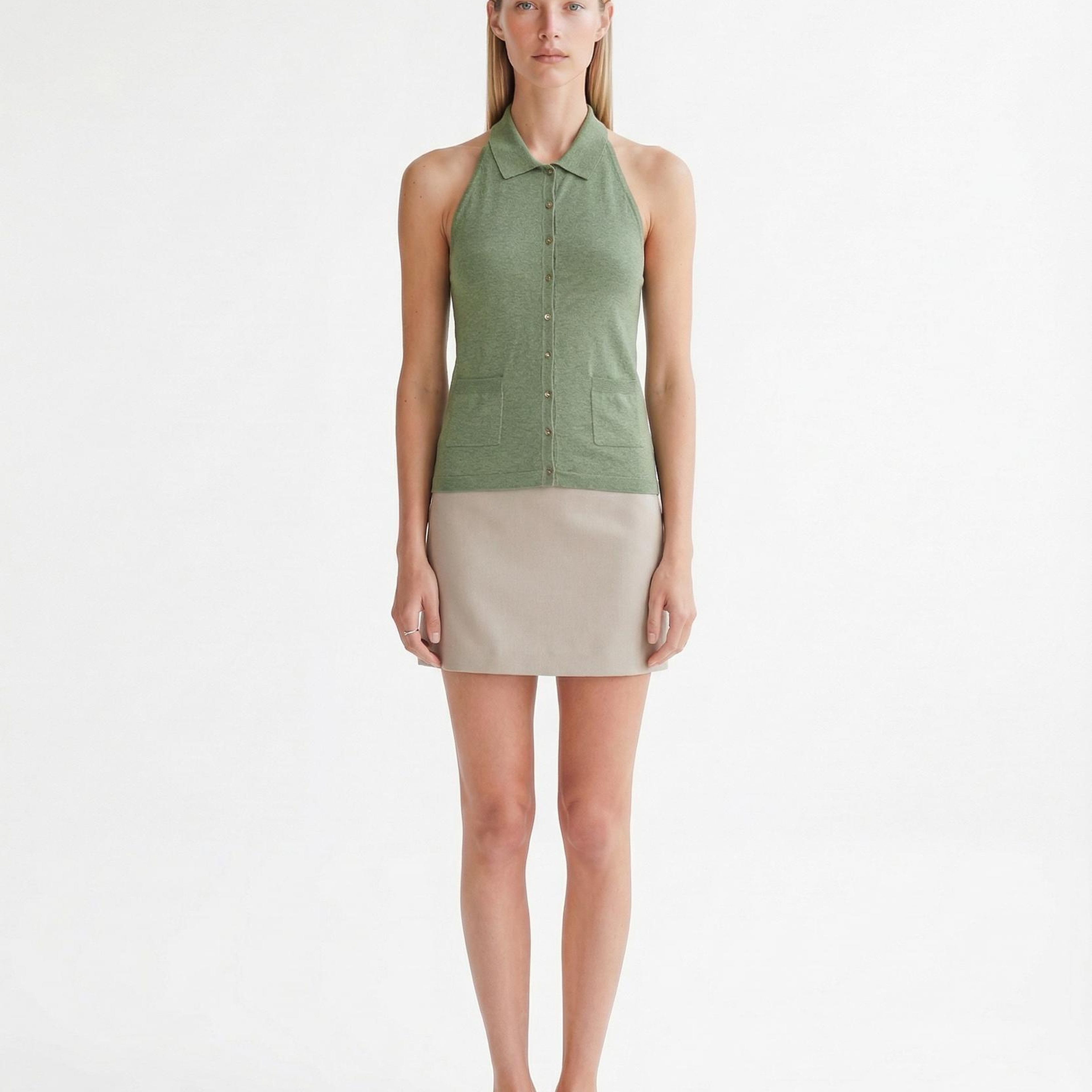 YARGICI Regular Gömlek Yaka Kolsuz Kazak