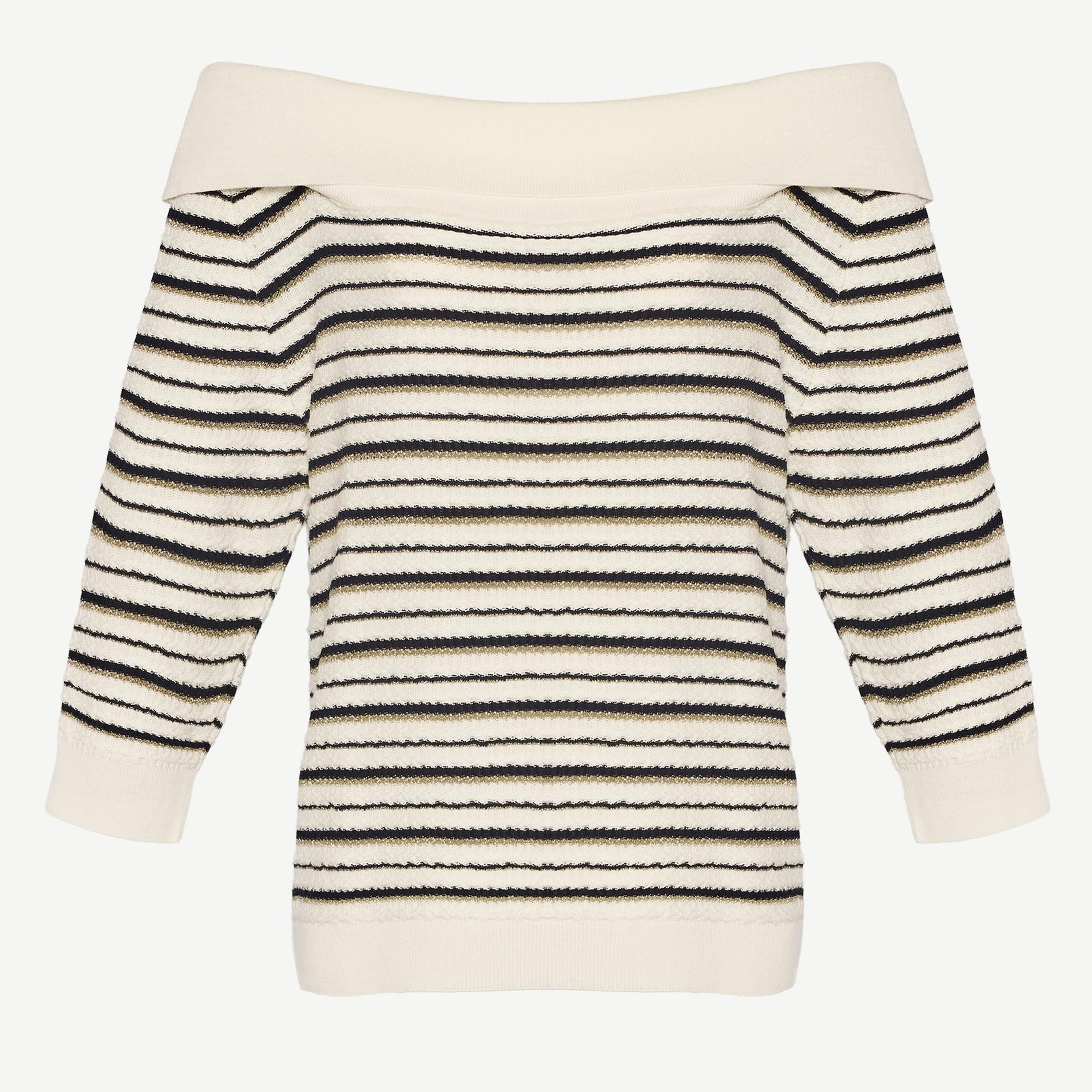 YARGICI Regular Kayık Yaka 3/4 Kol Kazak