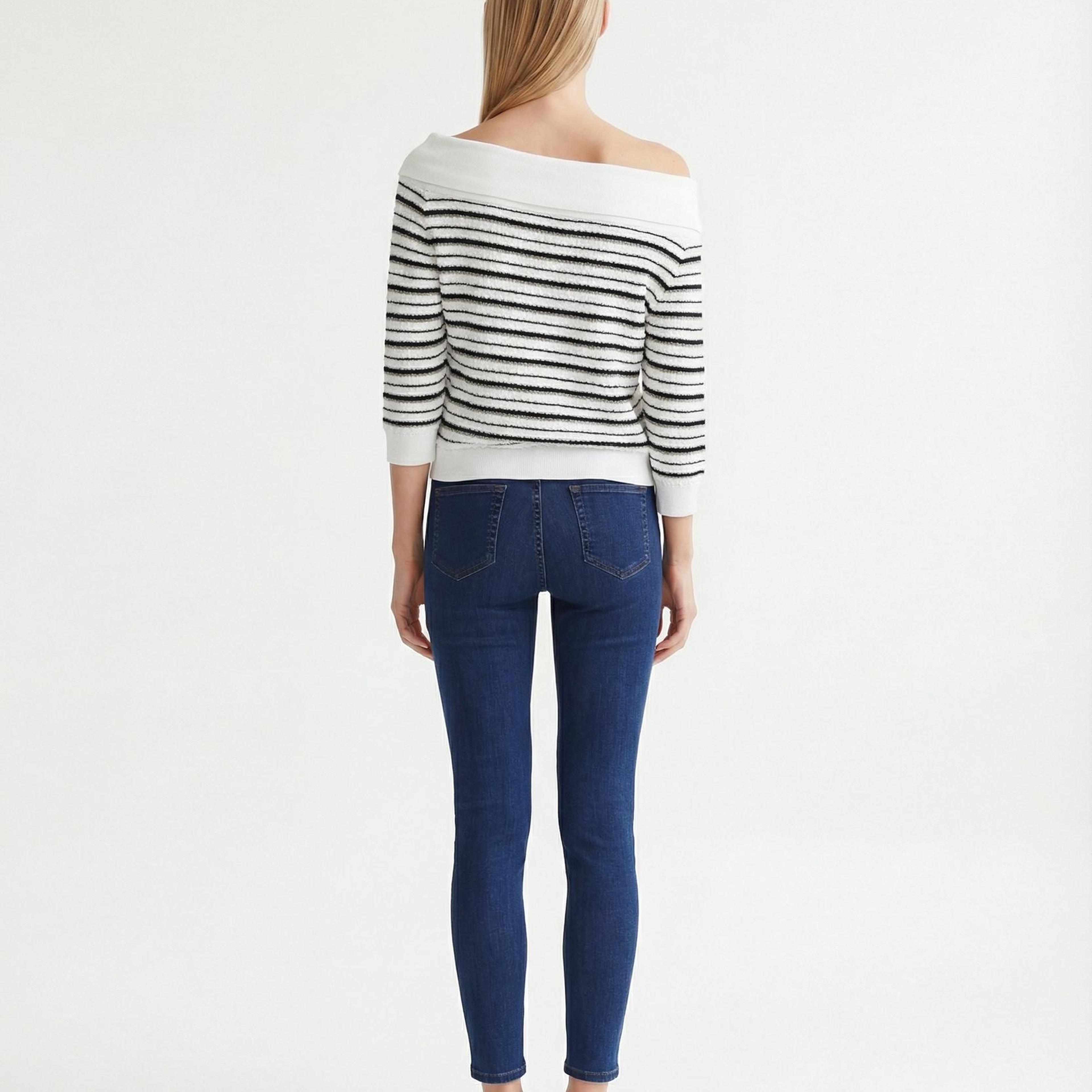 YARGICI Regular Kayık Yaka 3/4 Kol Kazak