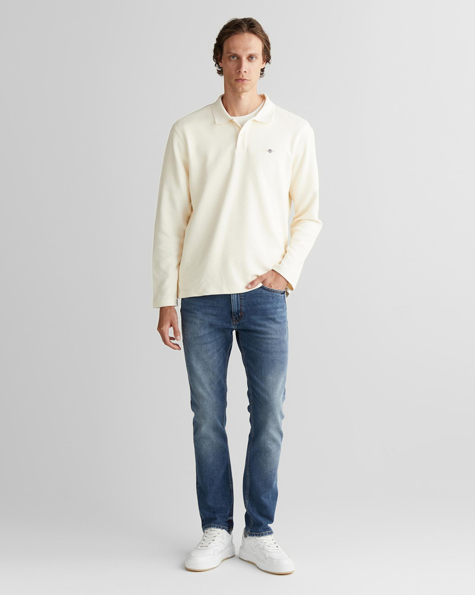 GANT Erkek Krem Relaxed Fit T-Shirt