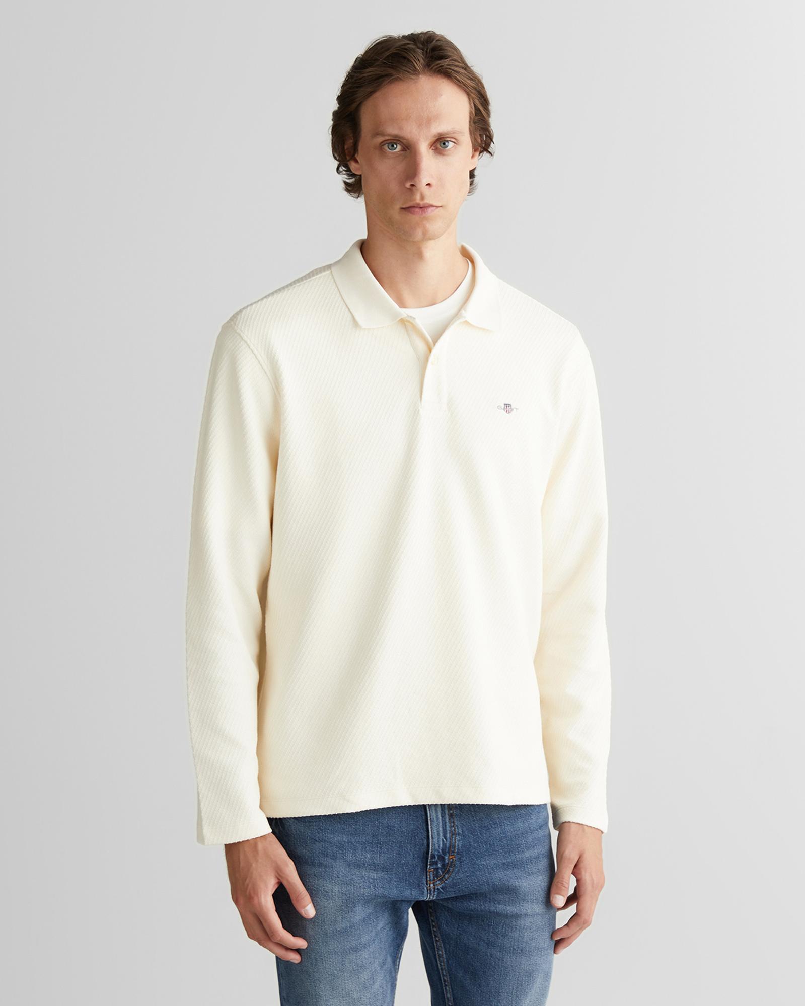 GANT Erkek Krem Relaxed Fit T-Shirt
