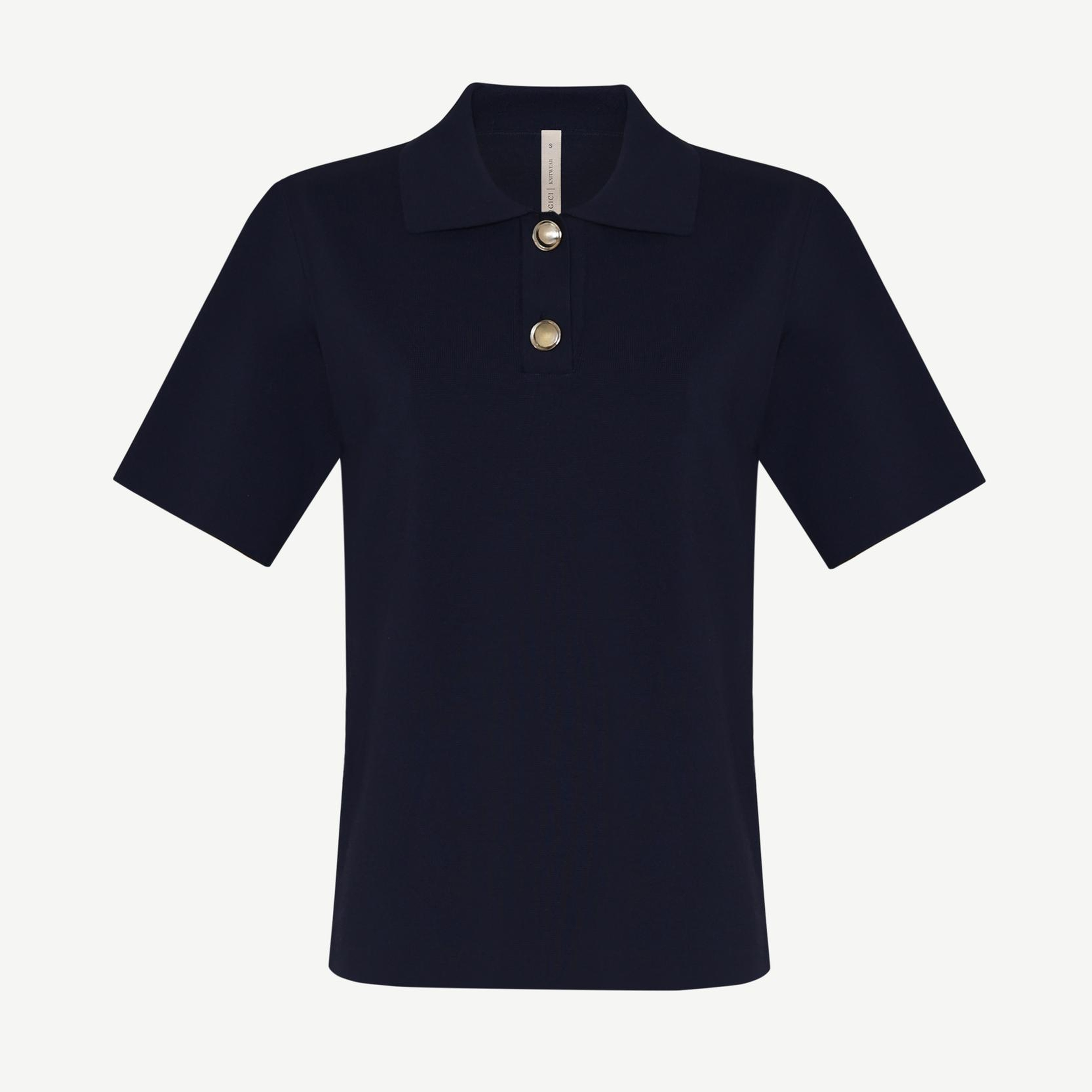 YARGICI Cropped Polo Yaka Kısa Kol Kazak