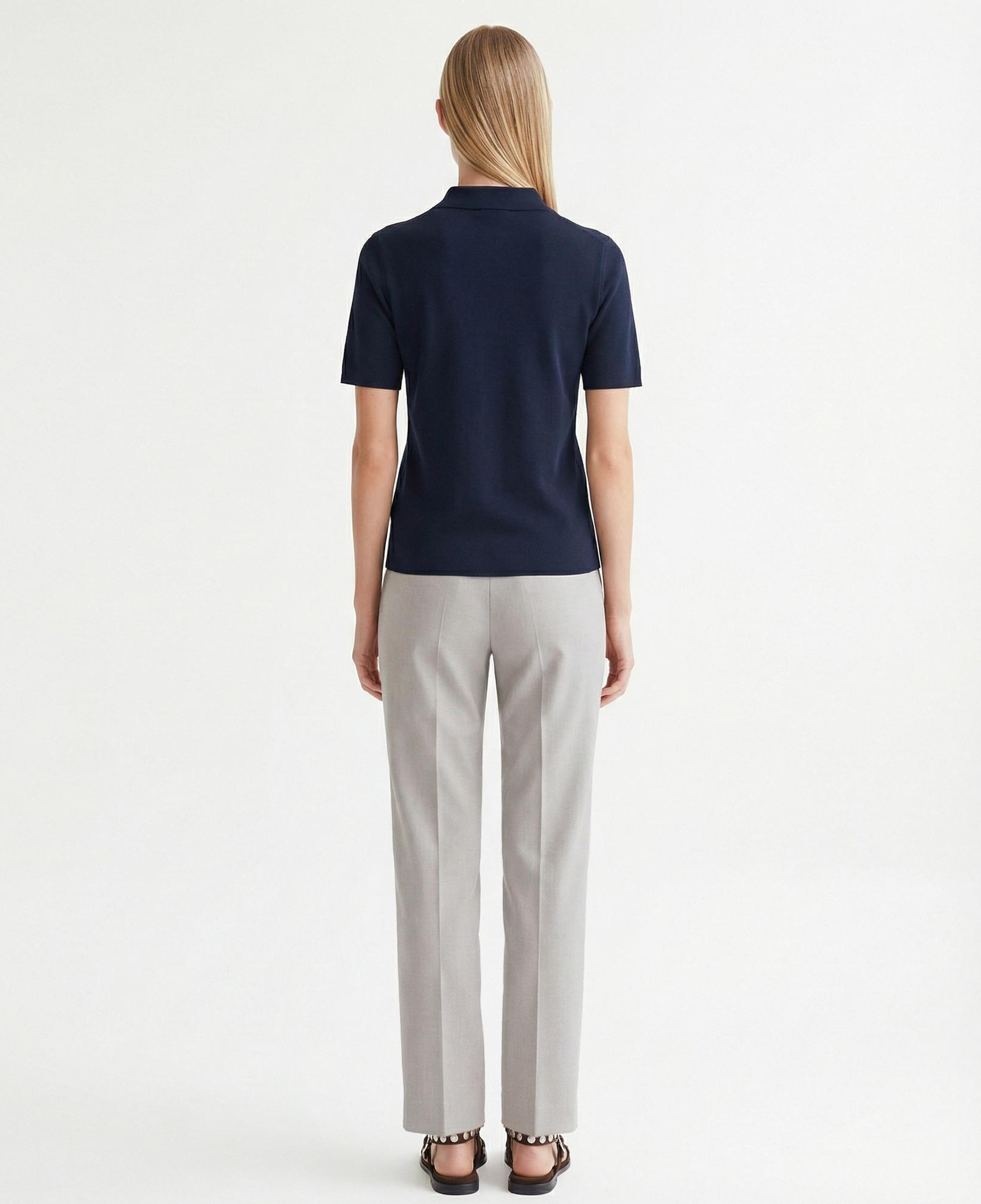 YARGICI Cropped Polo Yaka Kısa Kol Kazak