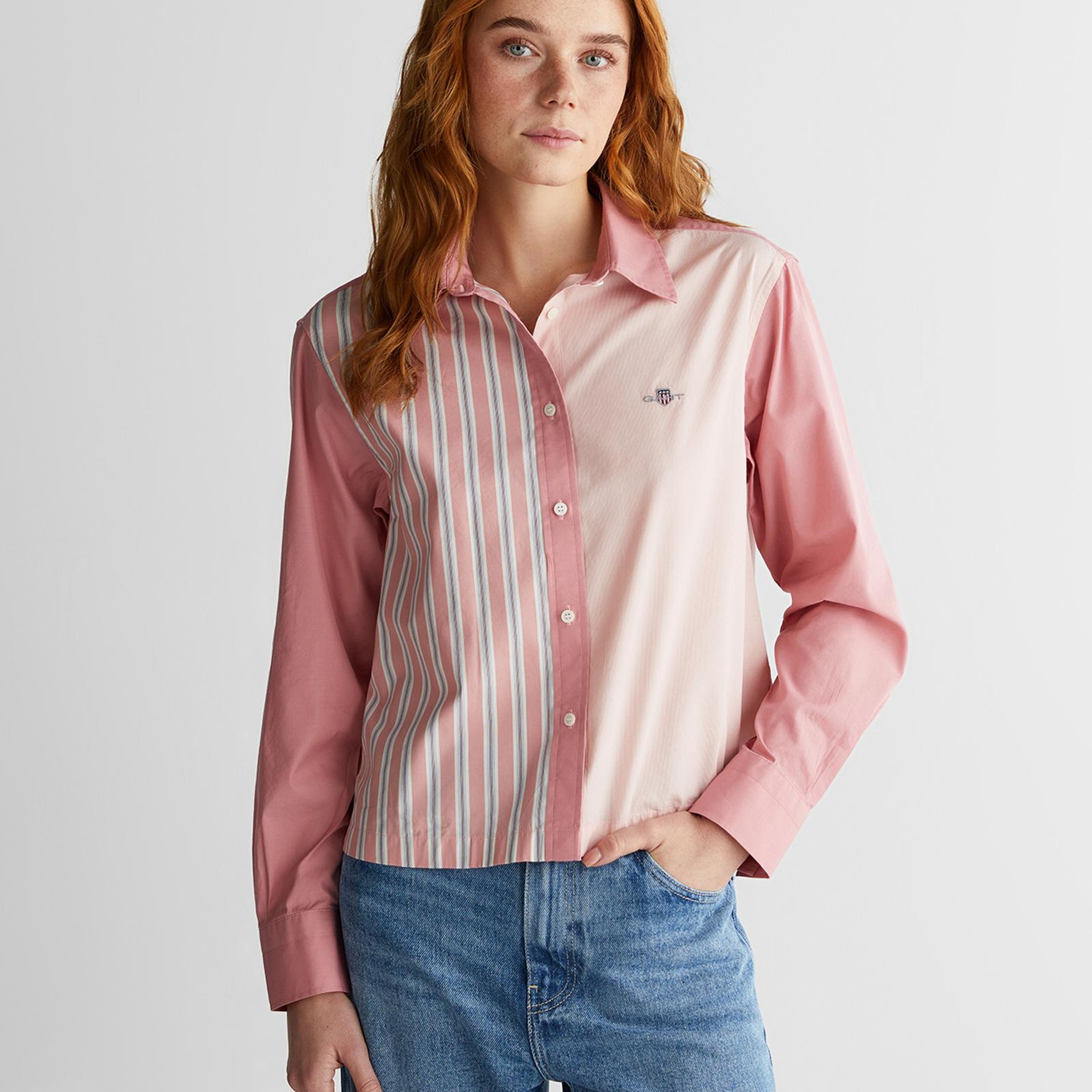 GANT Kadın Pembe Regular Fit Düğmeli Gömlek