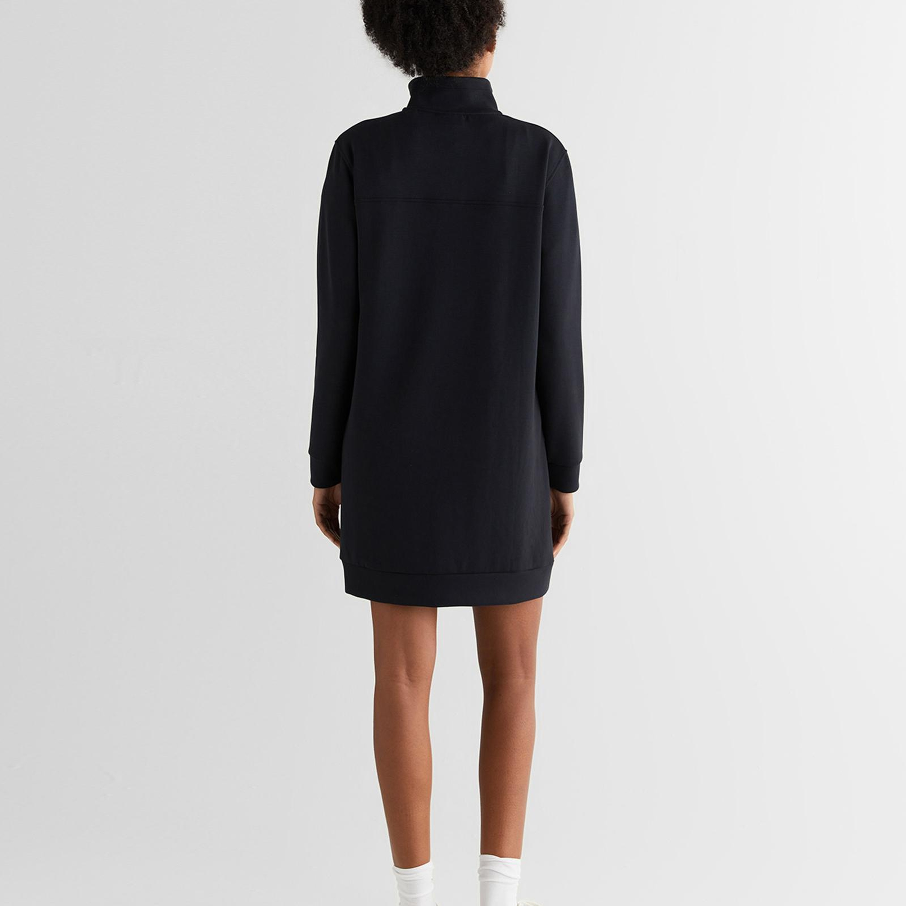 GANT Kadın Siyah Regular Fit Yarım Fermuarlı Elbise