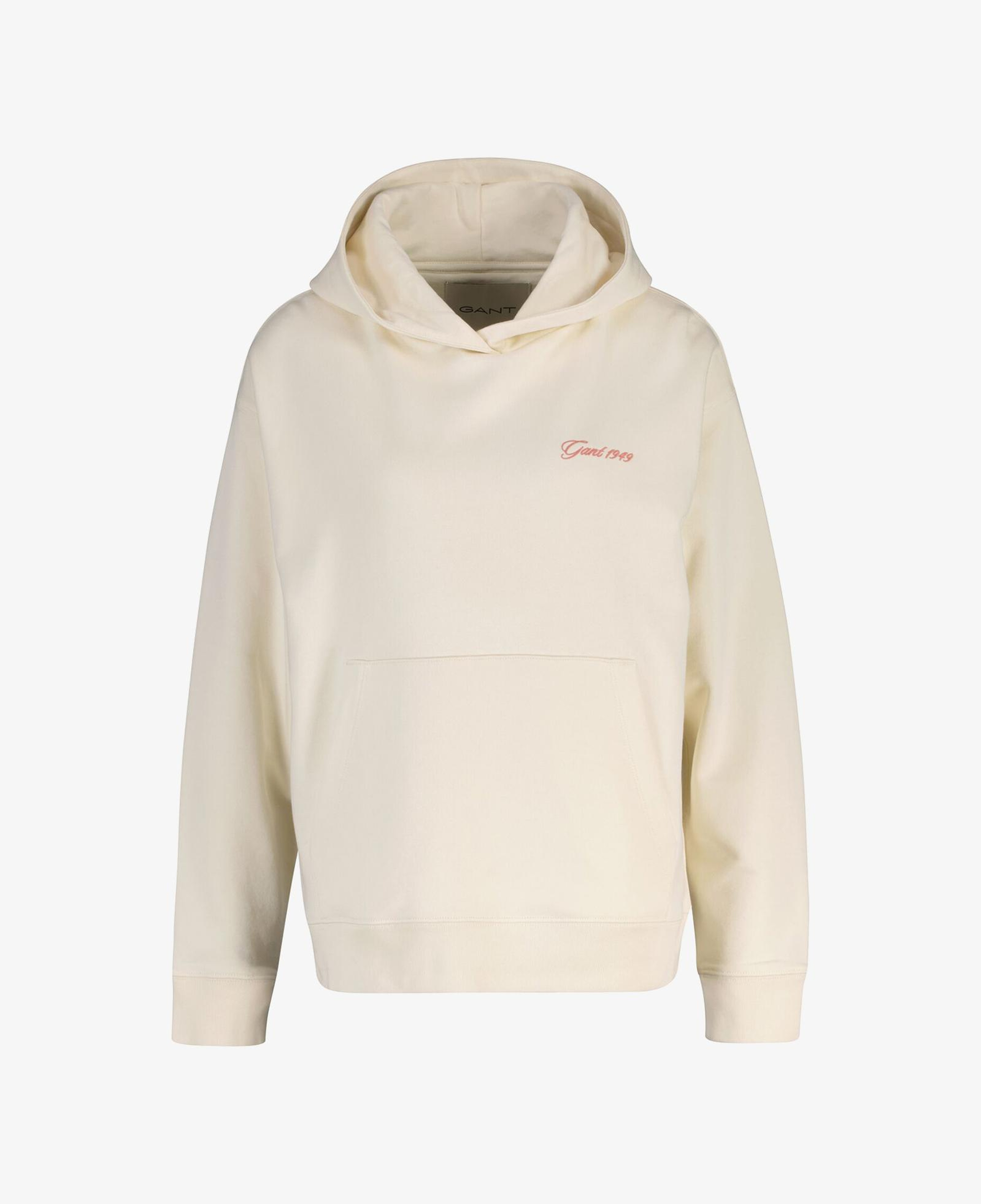 GANT Kadın Krem Regular Fit Kapüşonlu Sweatshirt