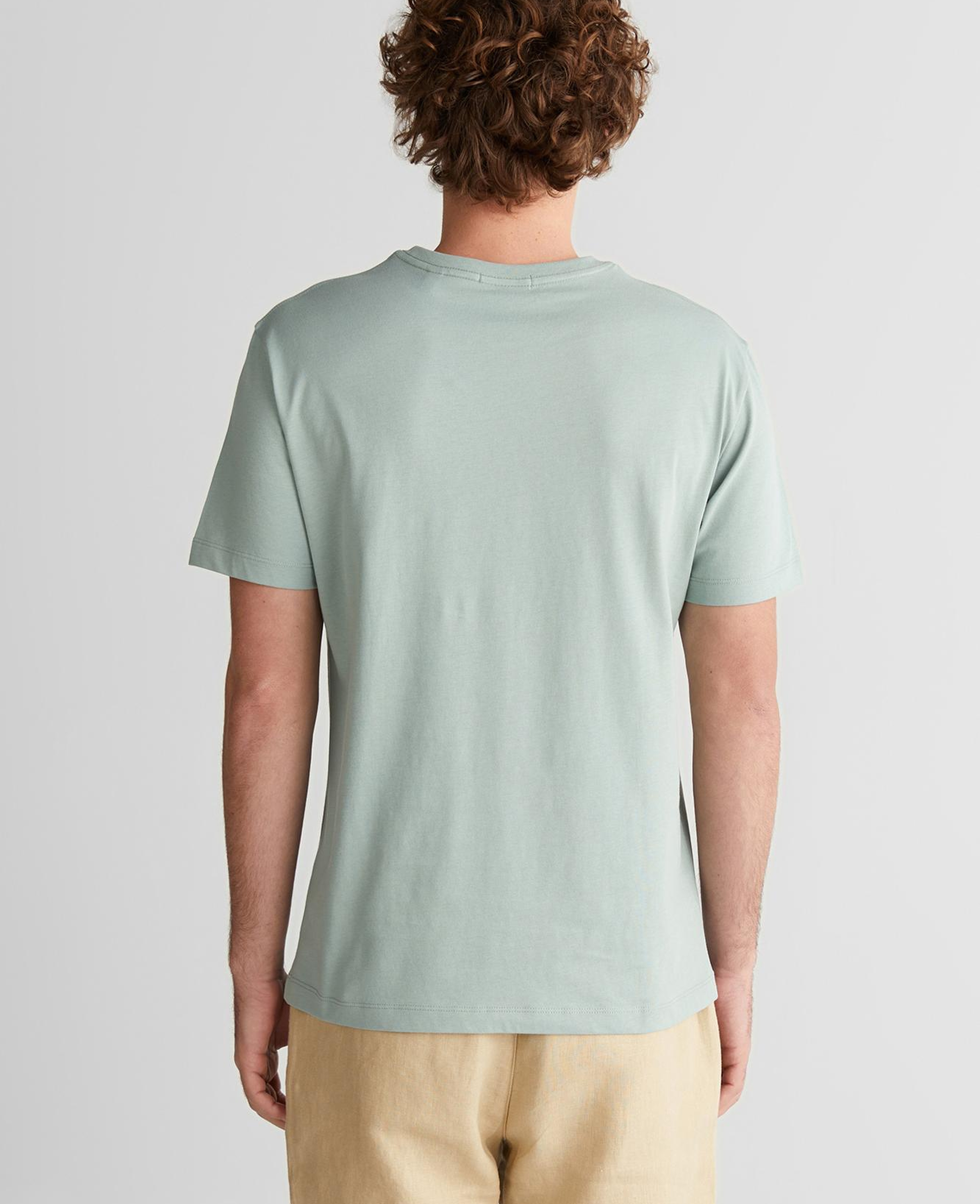 GANT Erkek Yeşil Bisiklet Yaka Regular Fit Logolu T-Shirt