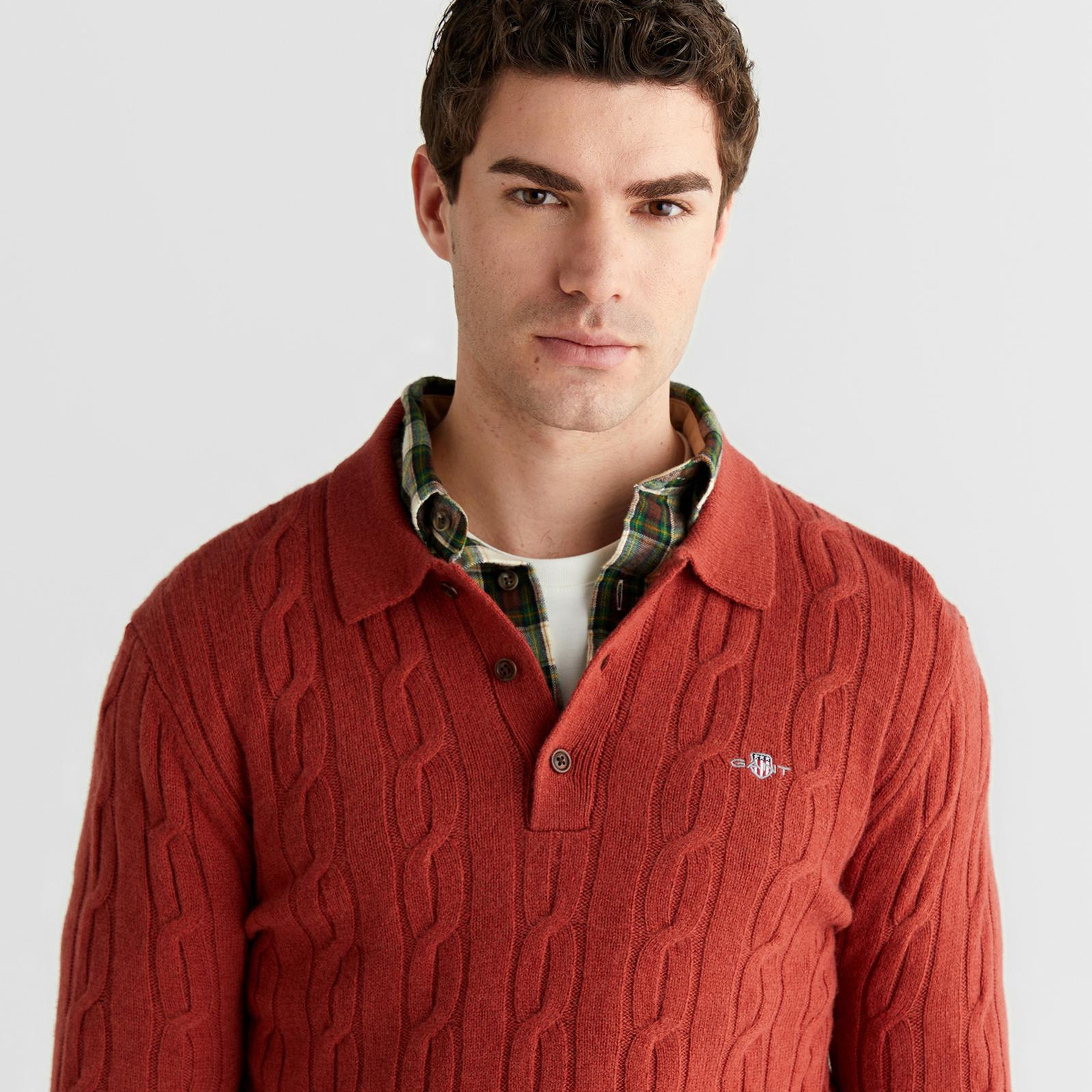 GANT Erkek Kırmızı Regular Fit Polo Yaka Triko