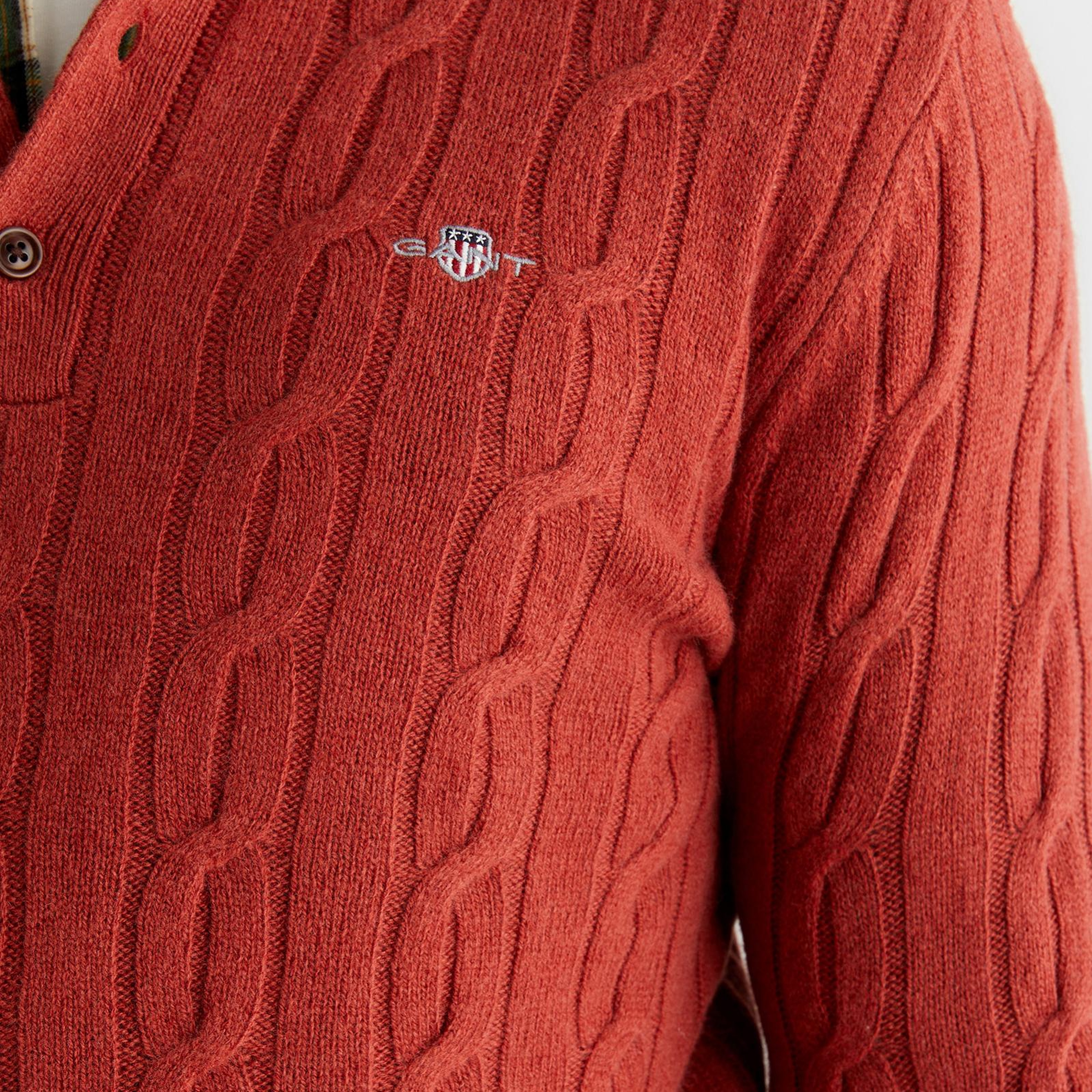 GANT Erkek Kırmızı Regular Fit Polo Yaka Triko