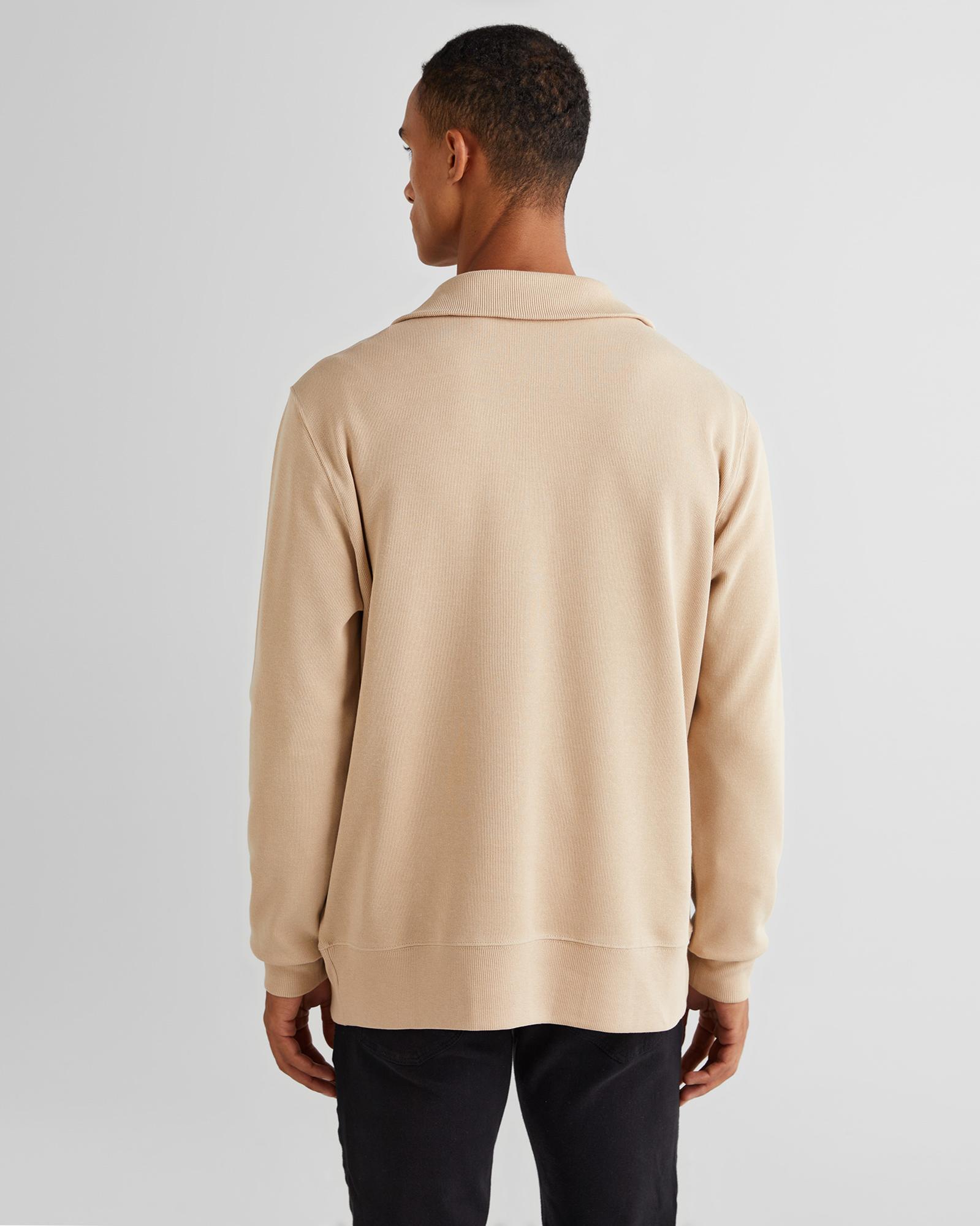 GANT Erkek Bej Regular Fit Yarım Fermuarlı Sweatshirt