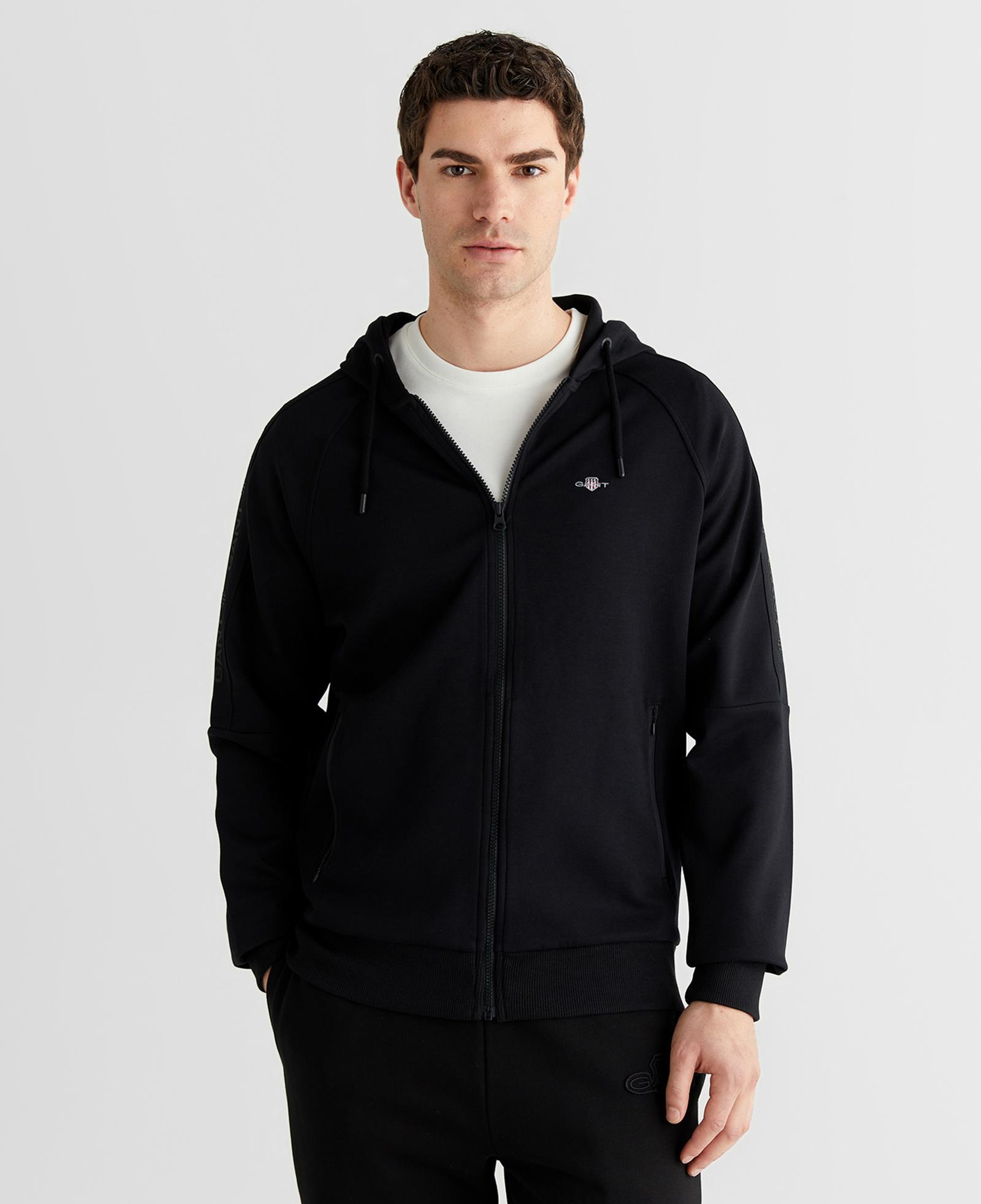 Logo tape full zip hoodie