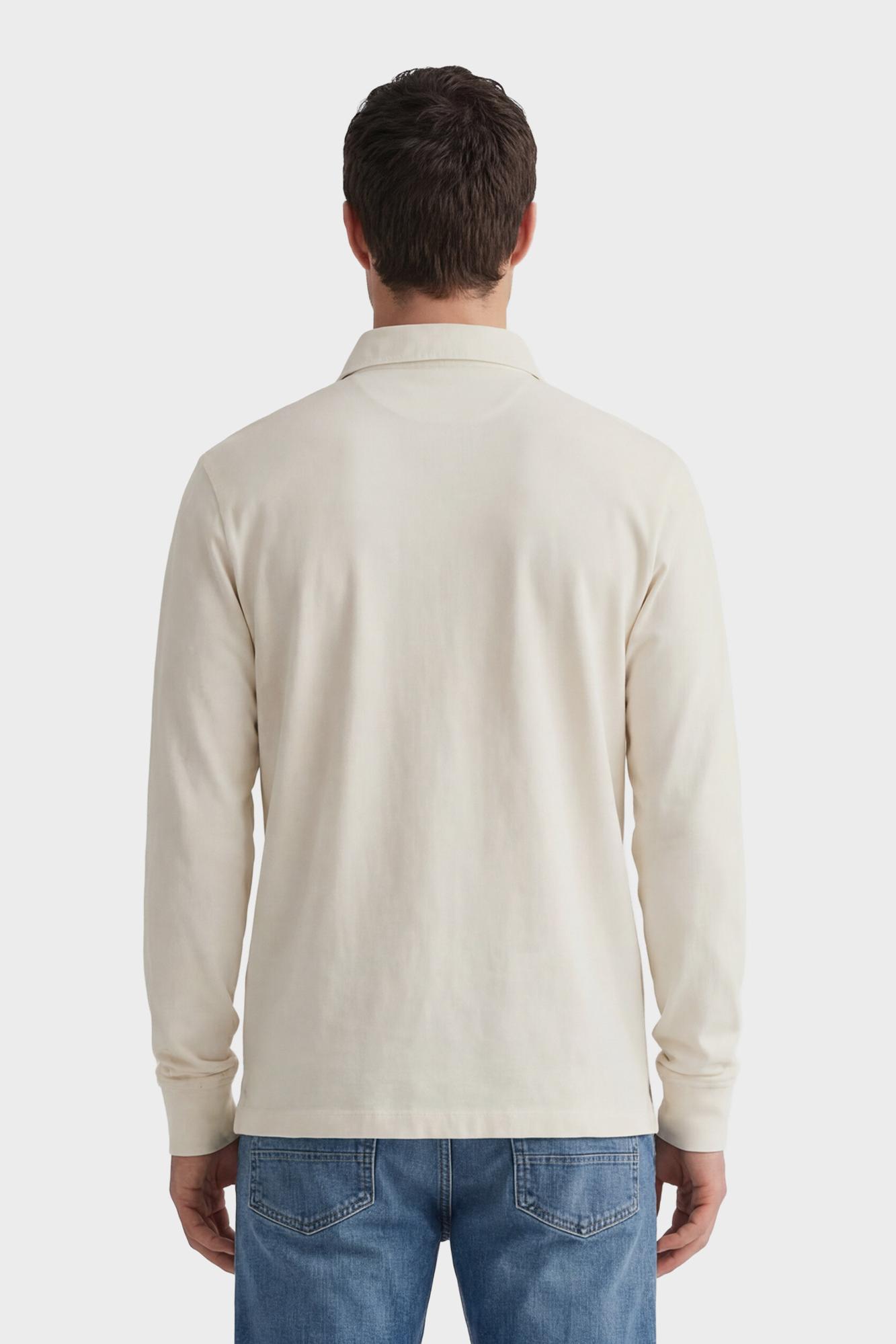 GANT Erkek Krem Regular Fit Logolu Rugby T-Shirt