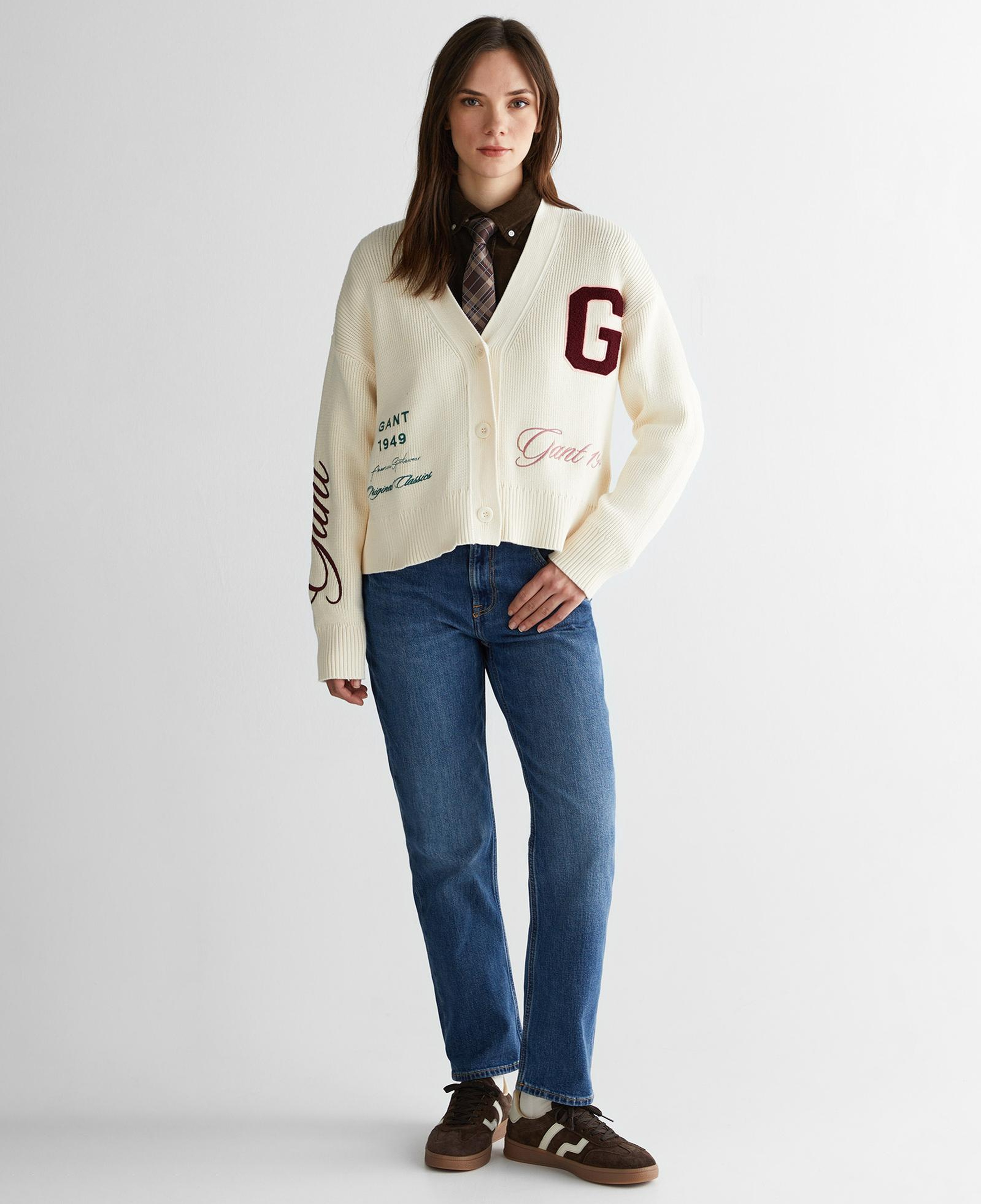 GANT Kadın Krem Relaxed Fit Triko