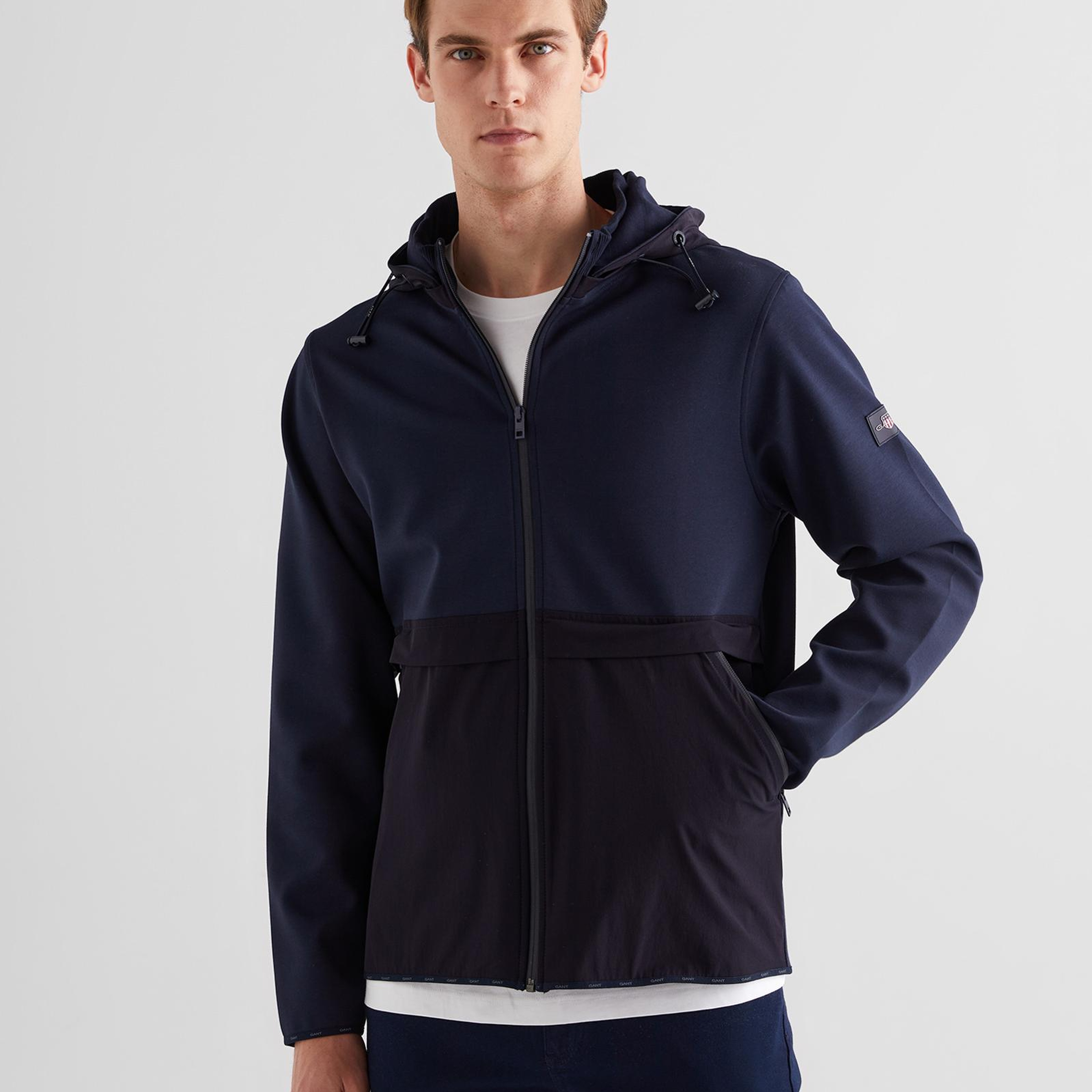 GANT Erkek Lacivert Regular Fit Kapüşonlu Sweatshirt