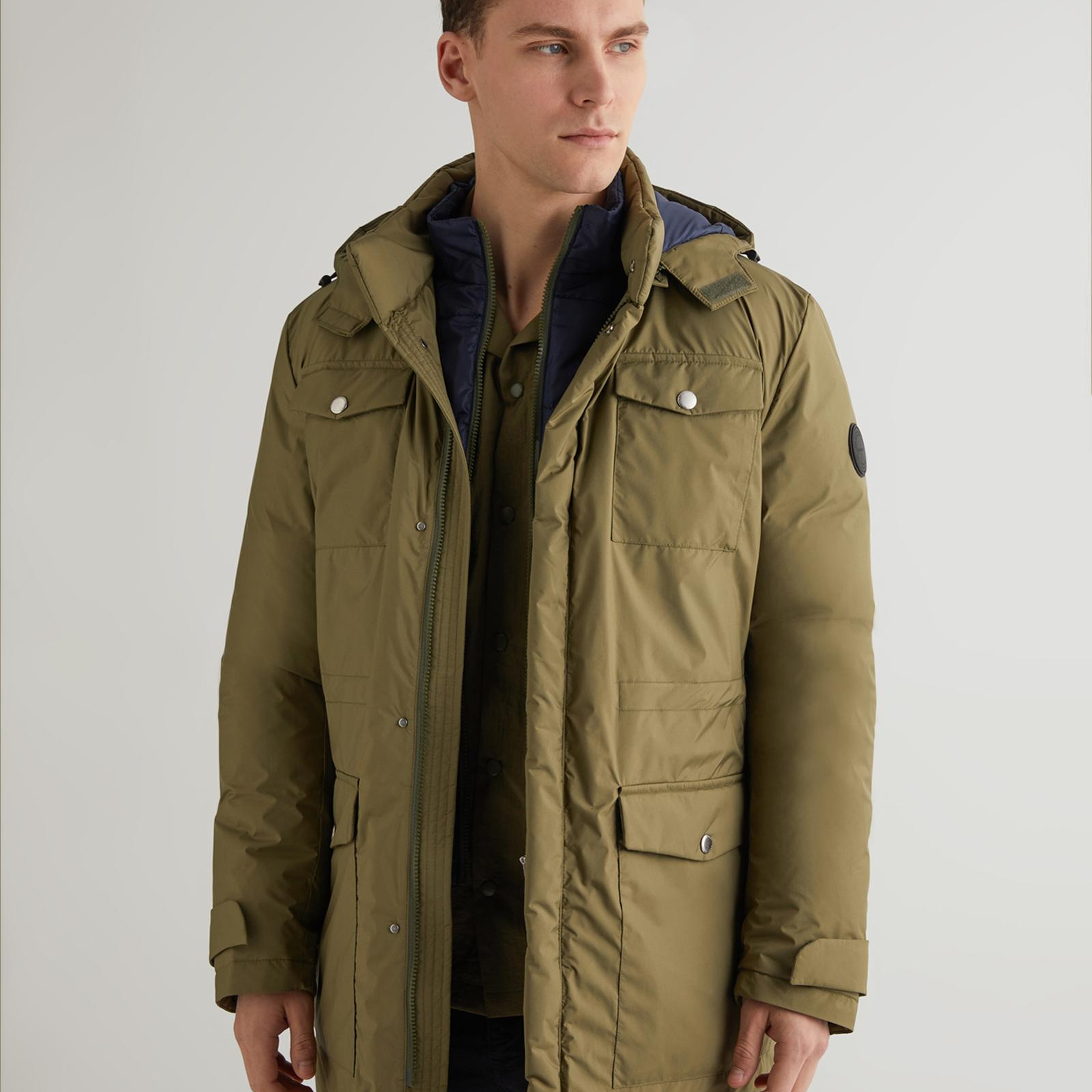 GANT Erkek Yeşil Regular Fit Kapüşonlu Mont