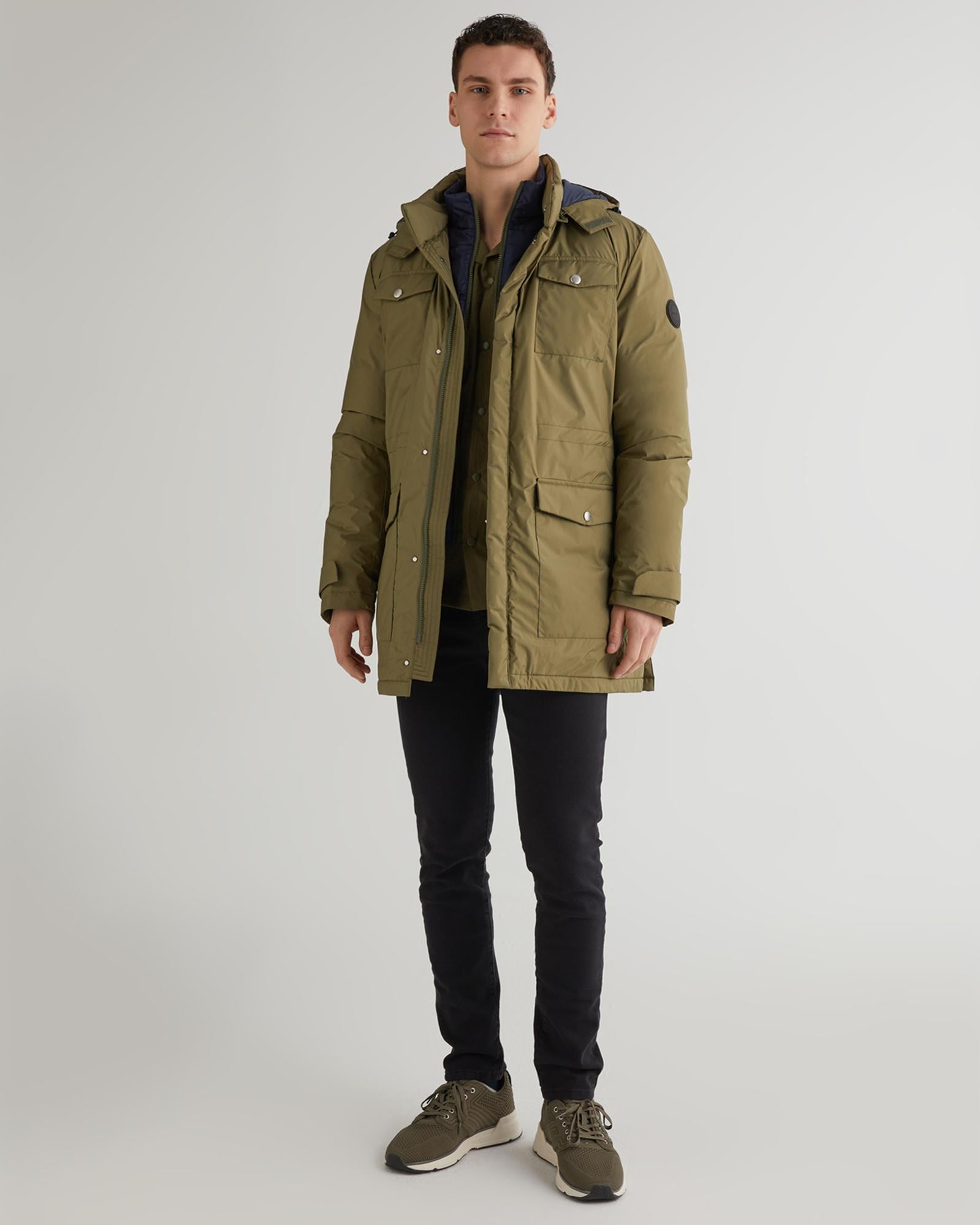 GANT Erkek Yeşil Regular Fit Kapüşonlu Mont