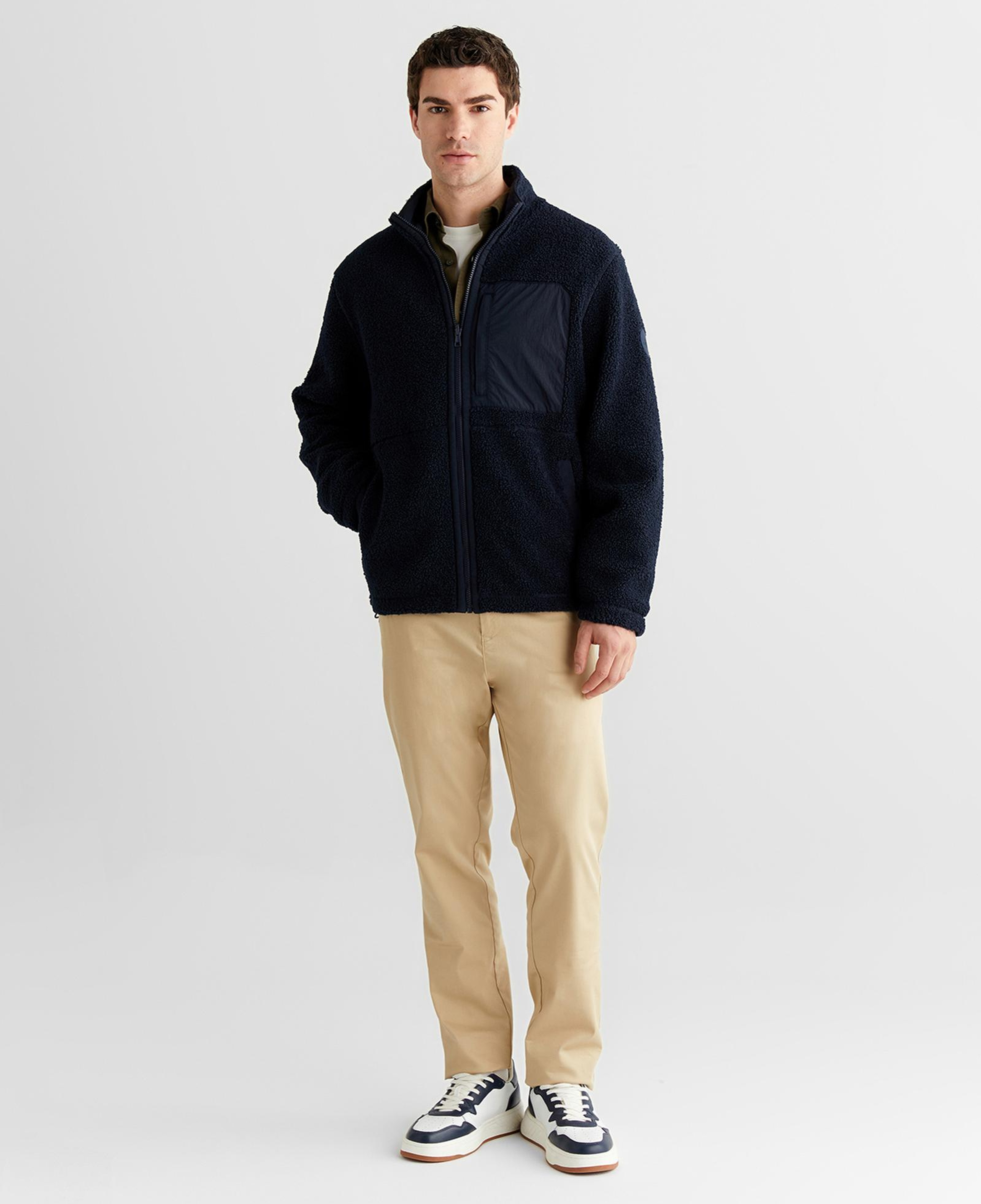 GANT Erkek Lacivert Fermuarlı Çift Taraflı Polar Sweatshirt