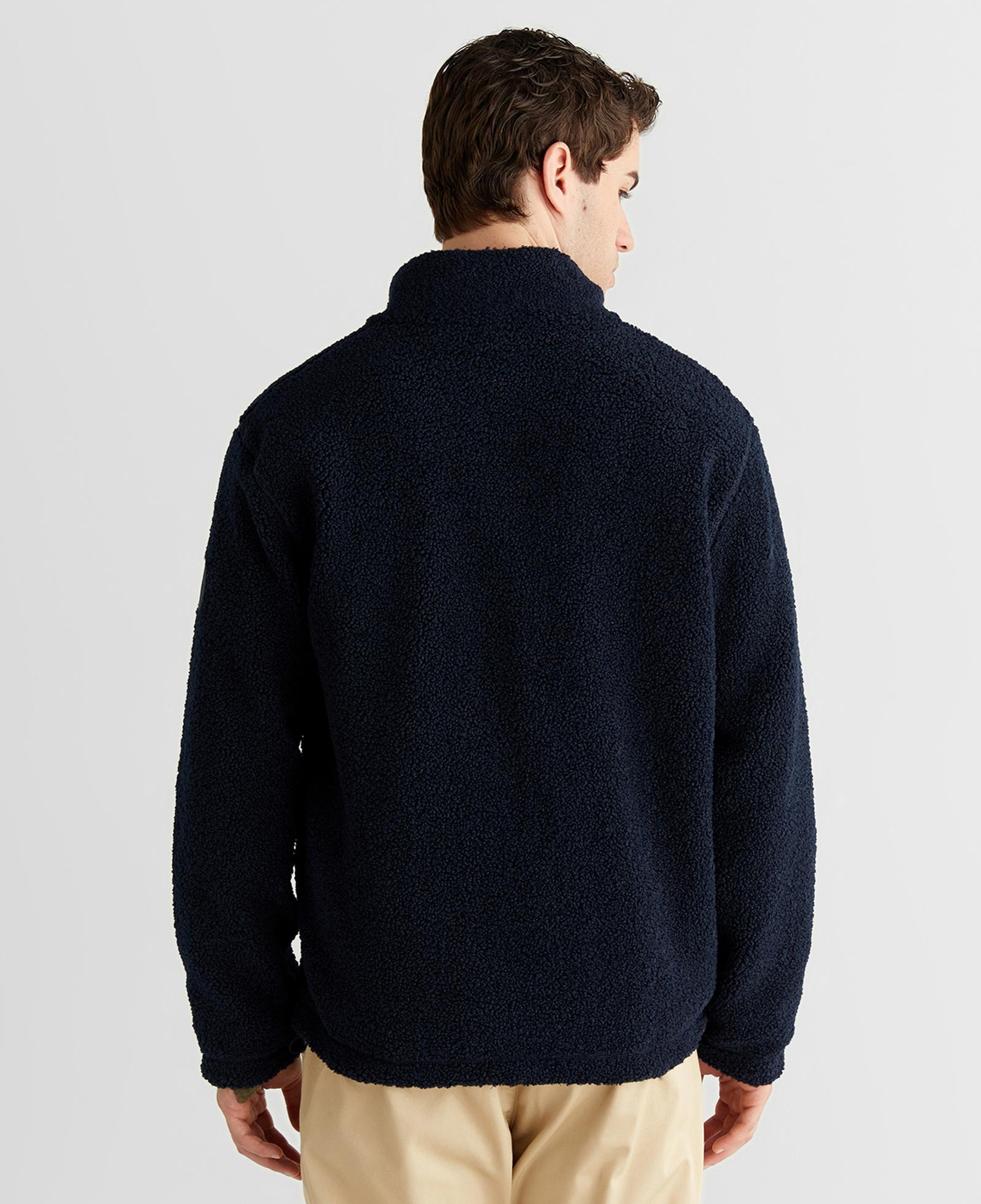 GANT Erkek Lacivert Fermuarlı Çift Taraflı Polar Sweatshirt
