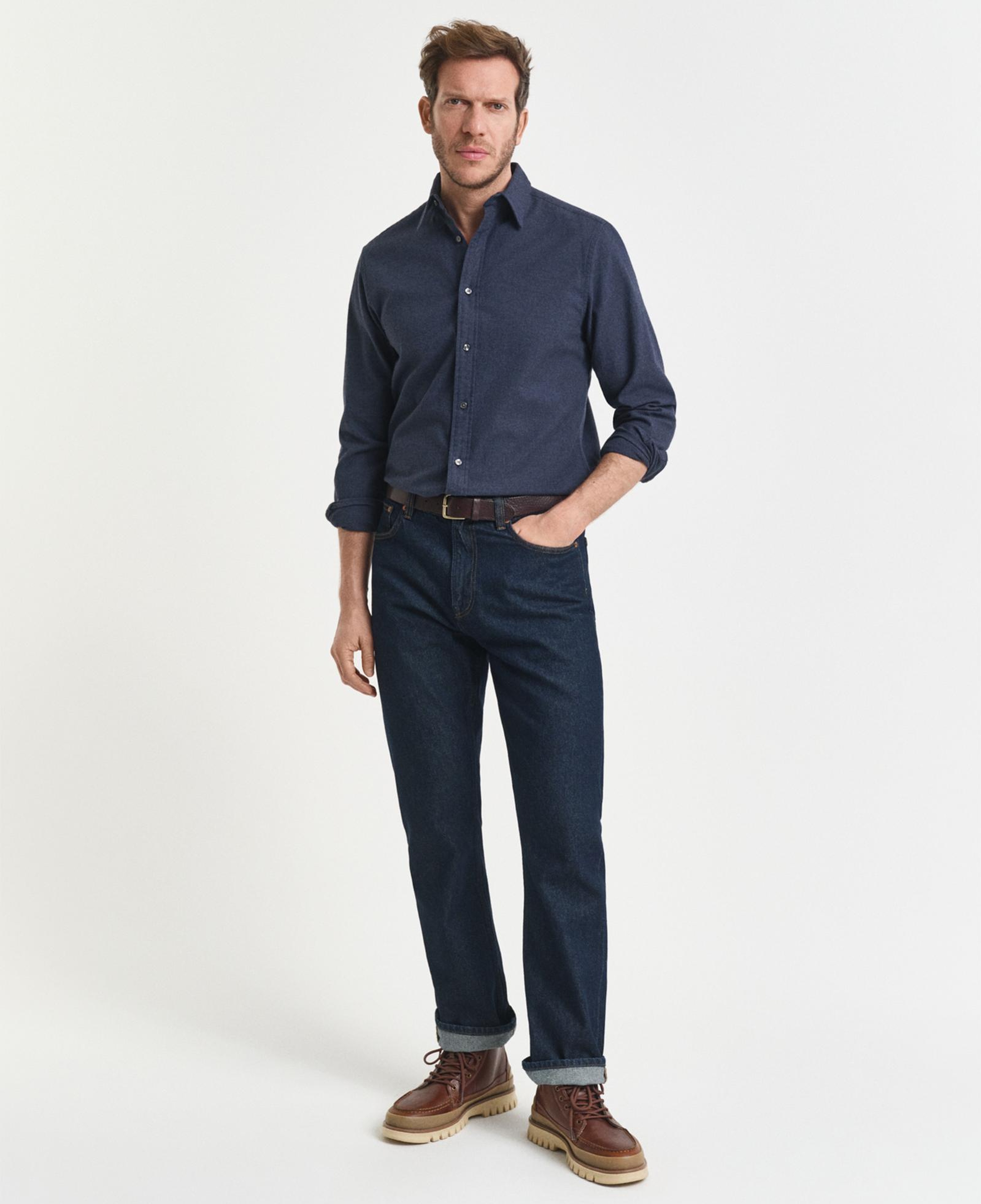 GANT Erkek Beyaz Regular Fit Bisiklet Yaka Gömlek