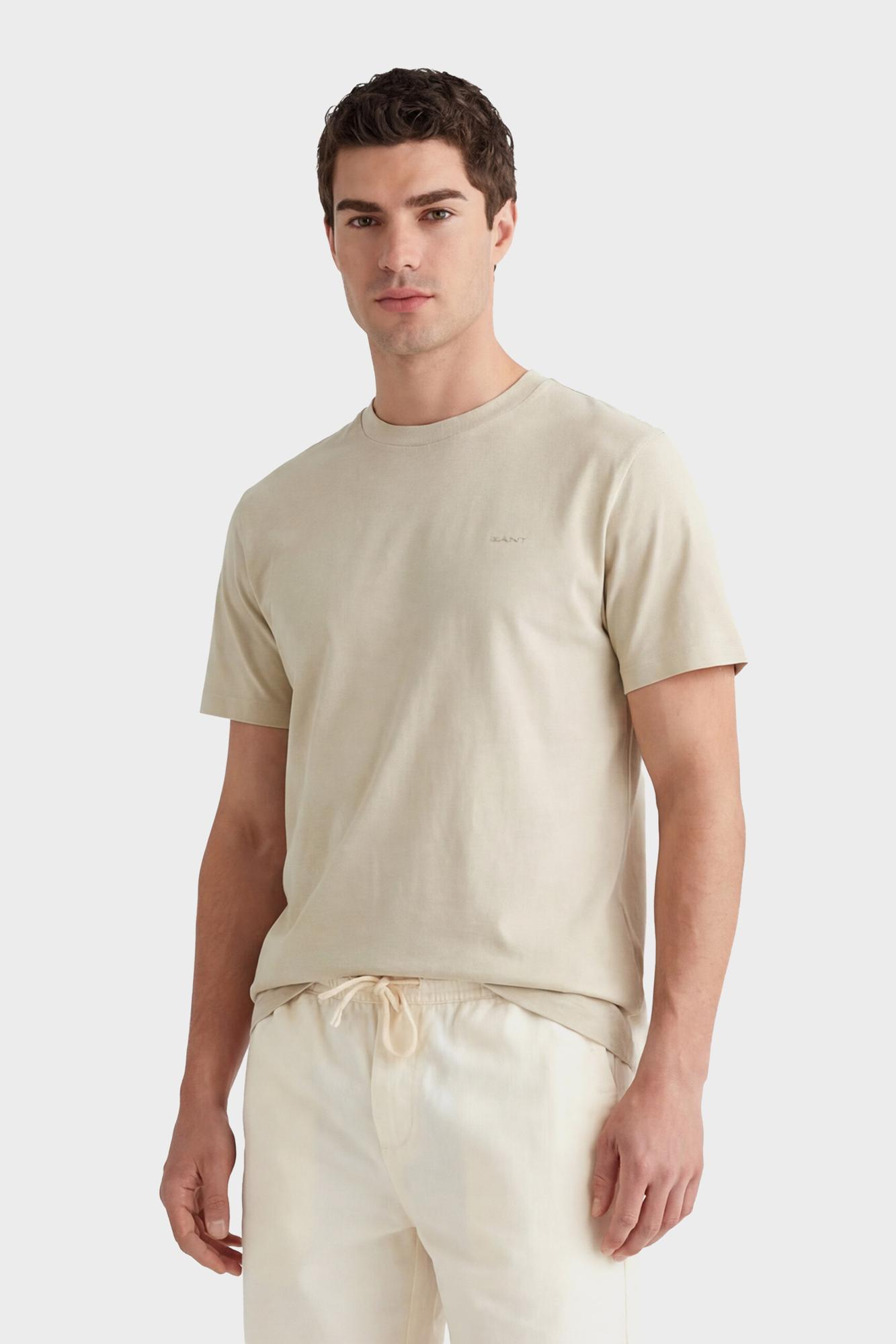 GANT Erkek Bej Bisiklet Yaka Regular Fit T-Shirt