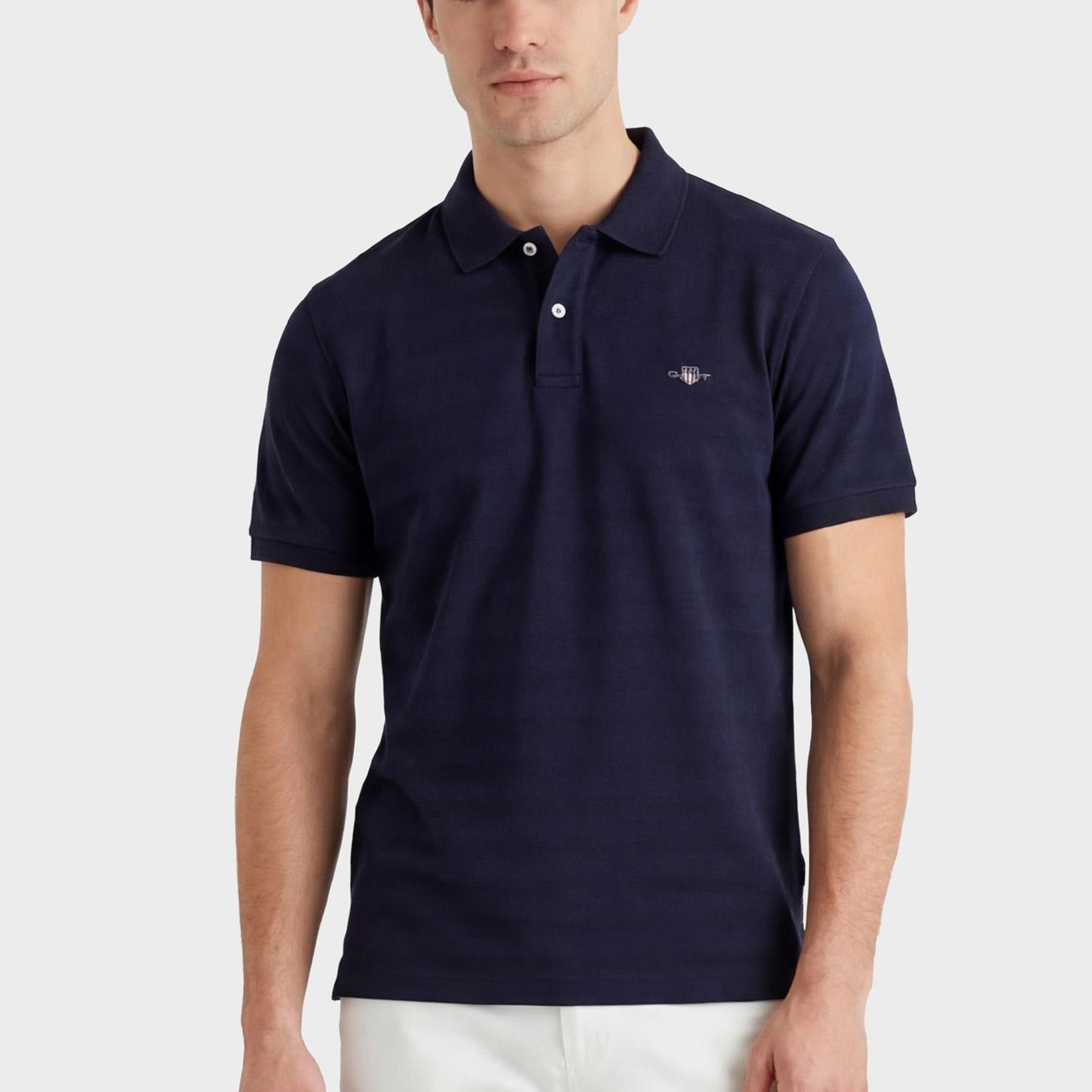 GANT Erkek Lacivert Regular Fit Polo Yaka T-Shirt