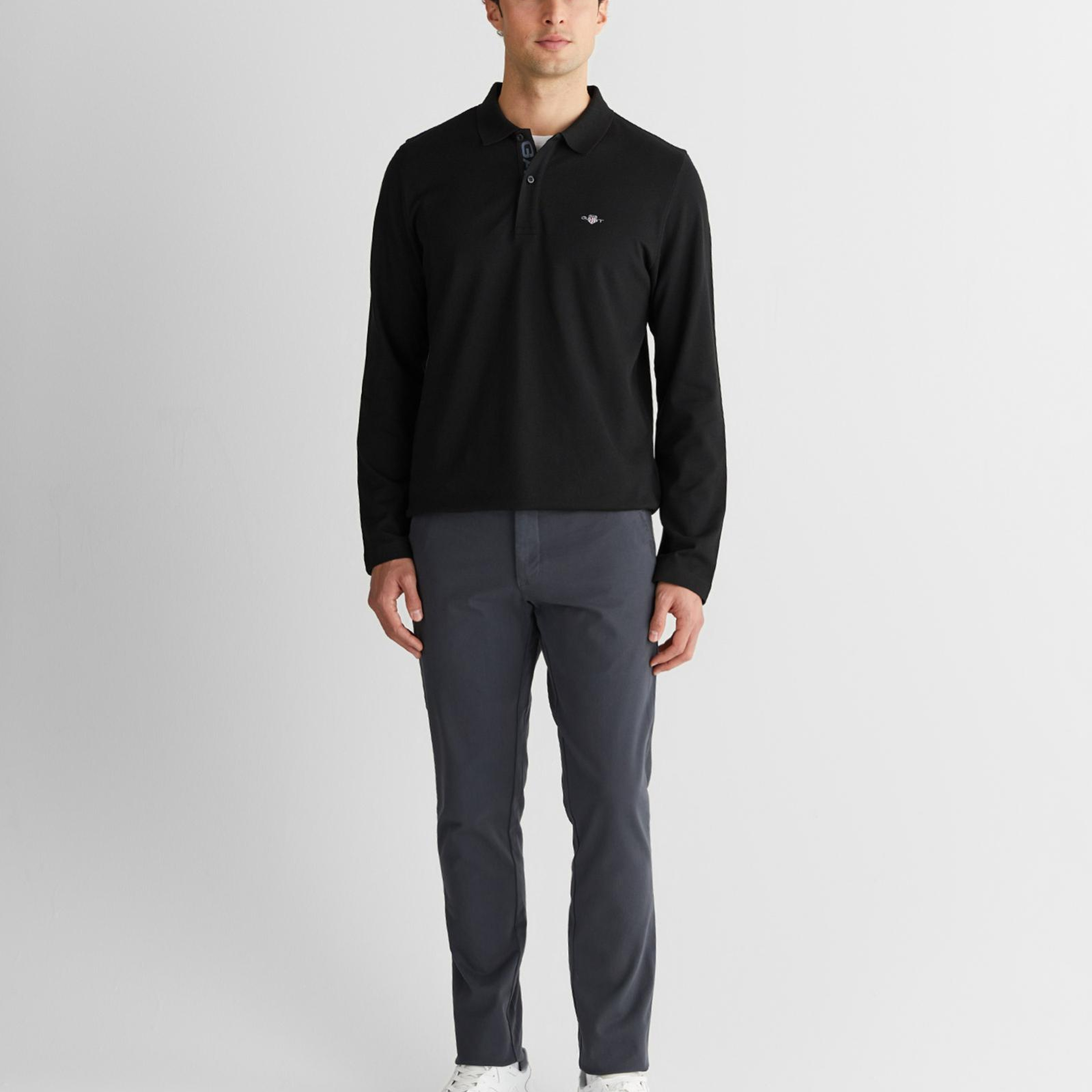 GANT Erkek Siyah Regular Fit Polo Yaka Polo