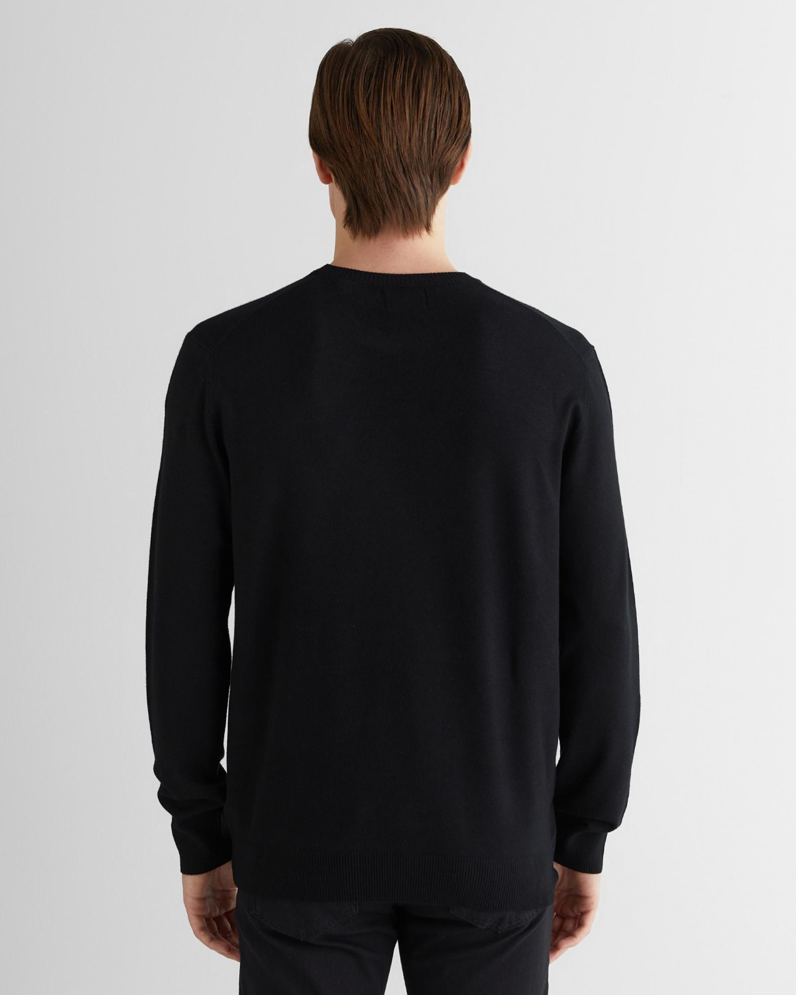 GANT Erkek Siyah Standart Fit Bisiklet Yaka Triko