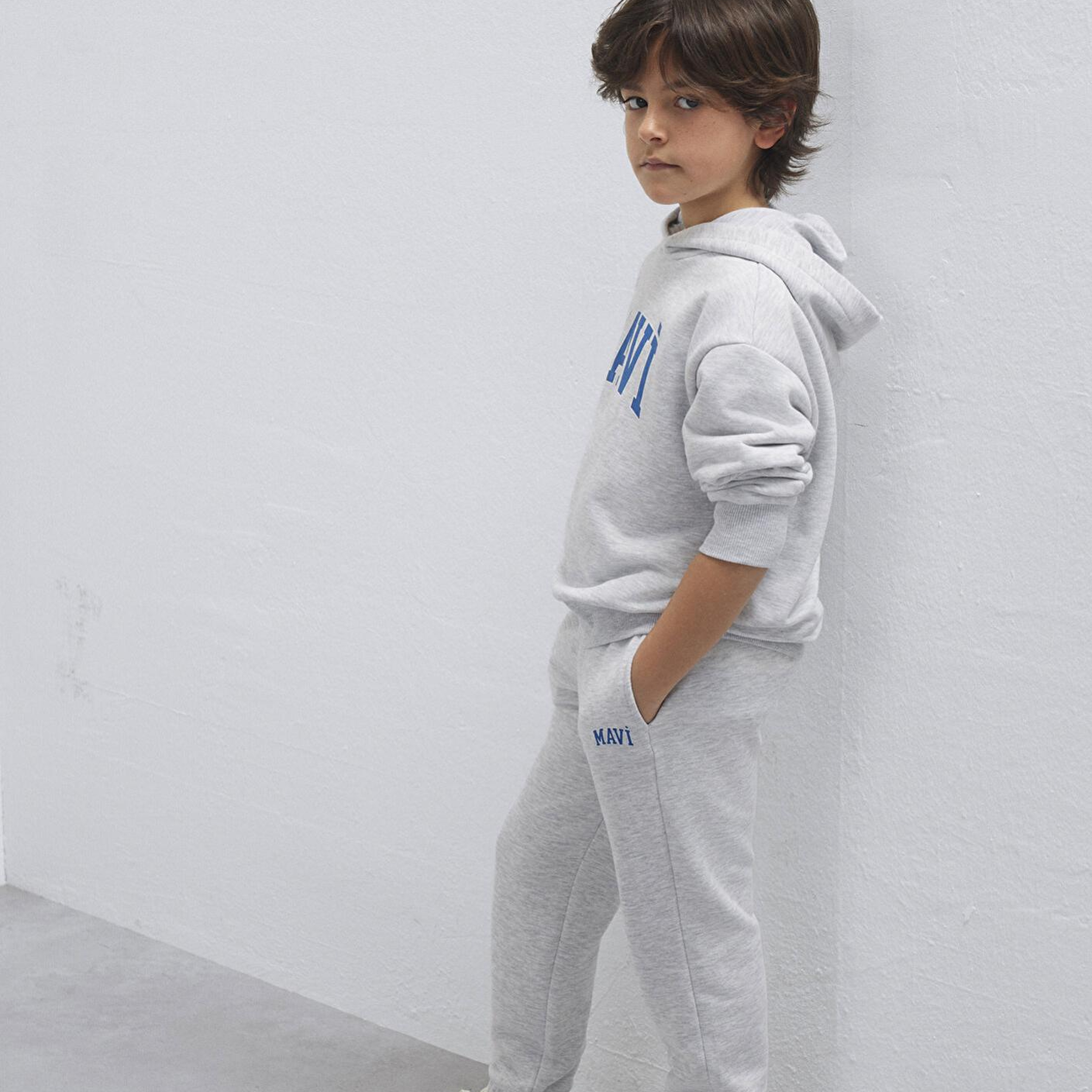 Mavi Mavi Logo Baskılı Gri Eşofman Takımı 6T10004-88467
