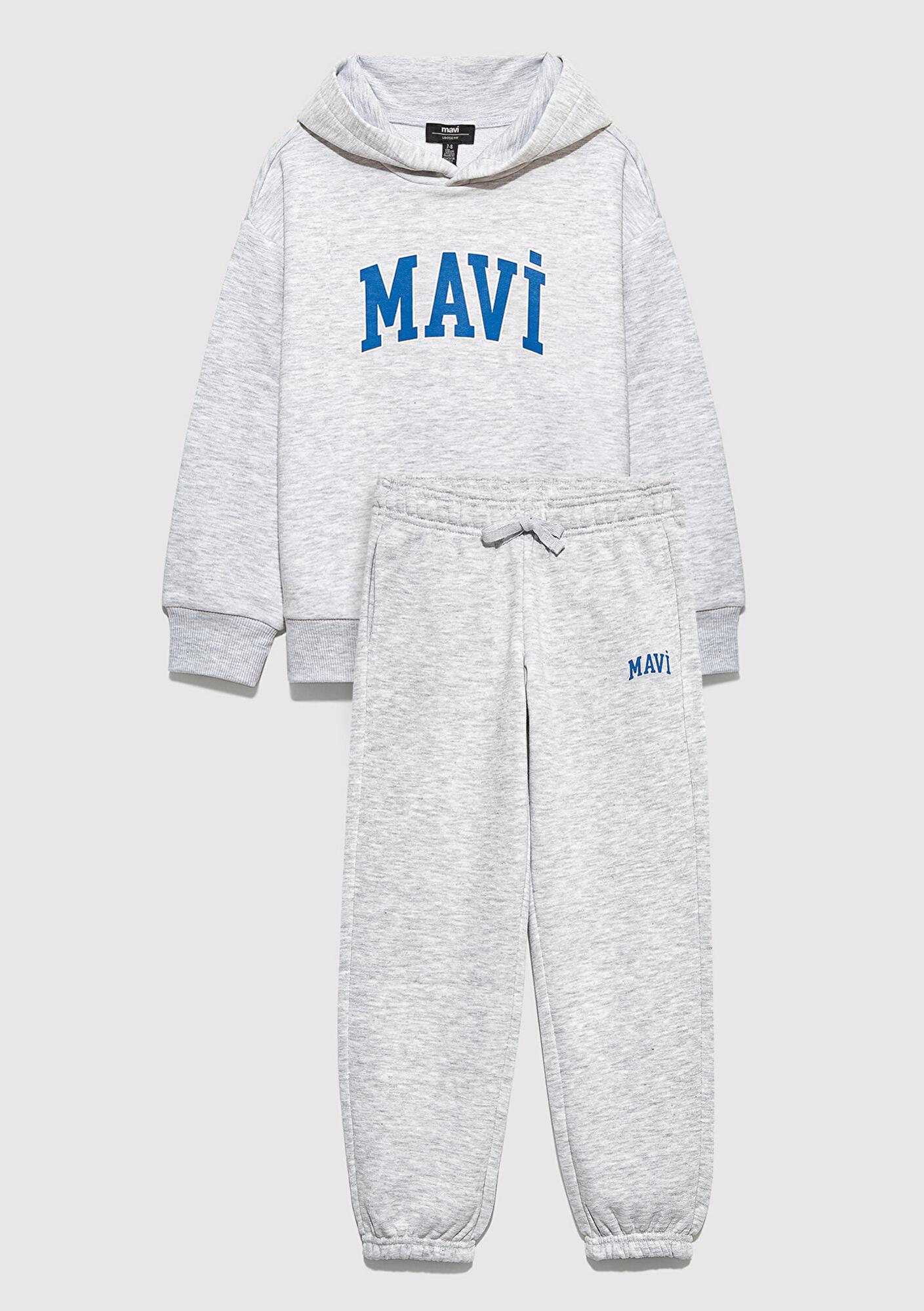 Mavi Mavi Logo Baskılı Gri Eşofman Takımı 6T10004-88467