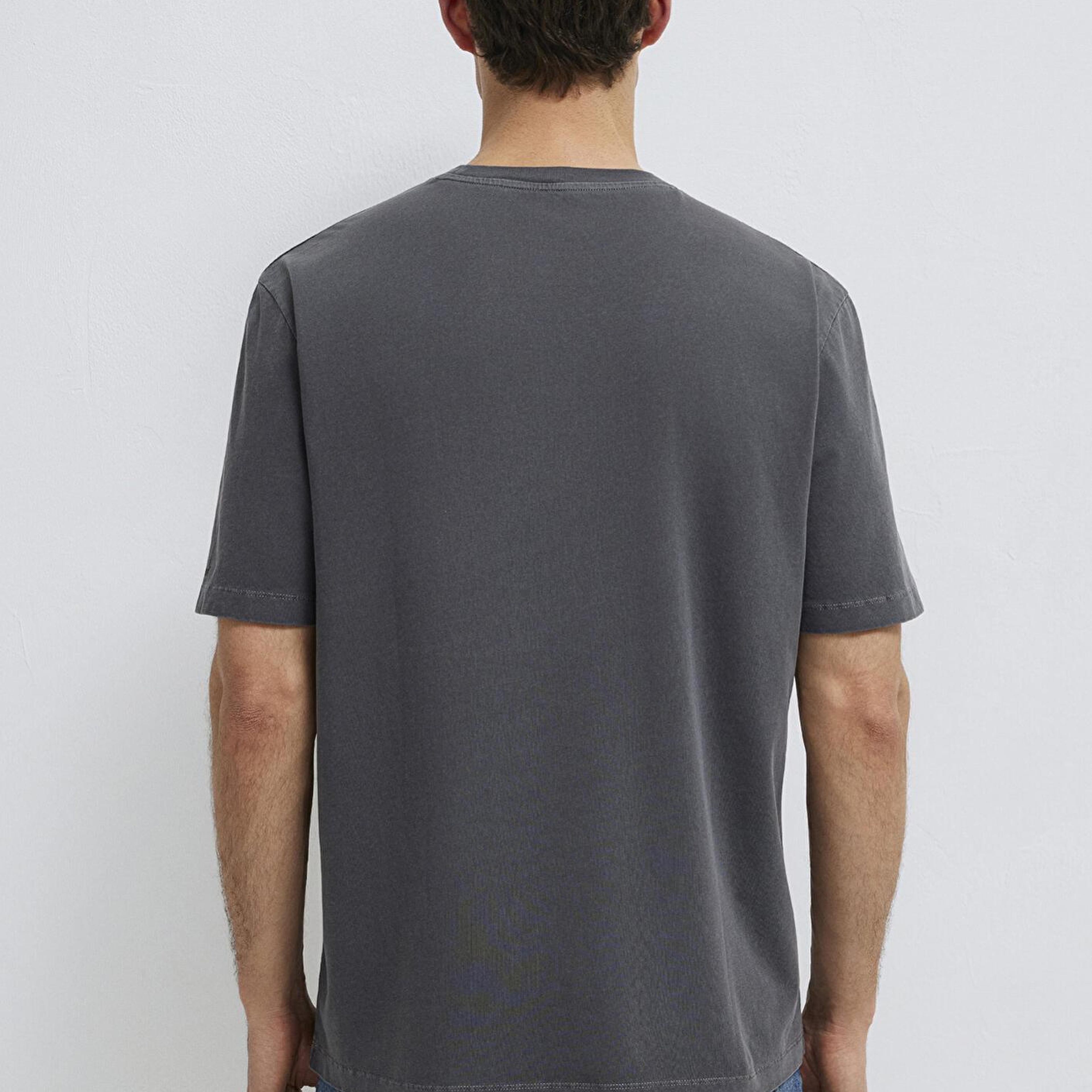 Mavi İstanbul Baskılı Antrasit Tişört Loose Fit / Bol Rahat Kesim 0613594-80106