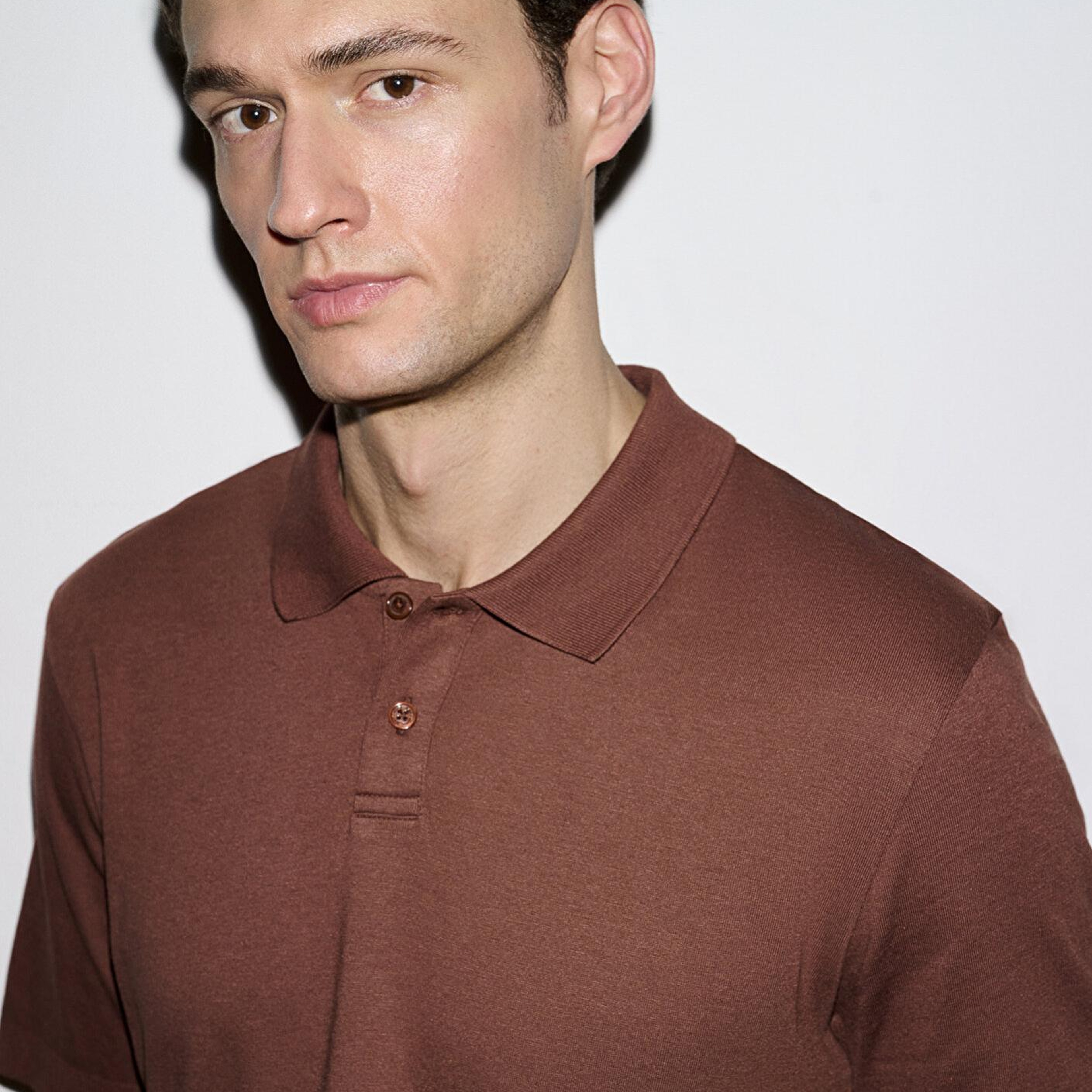 Mavi Kahverengi (TENCEL™) Modal Karışımlı Polo Tişört Regular Fit / Normal Kesim 0613163-70250