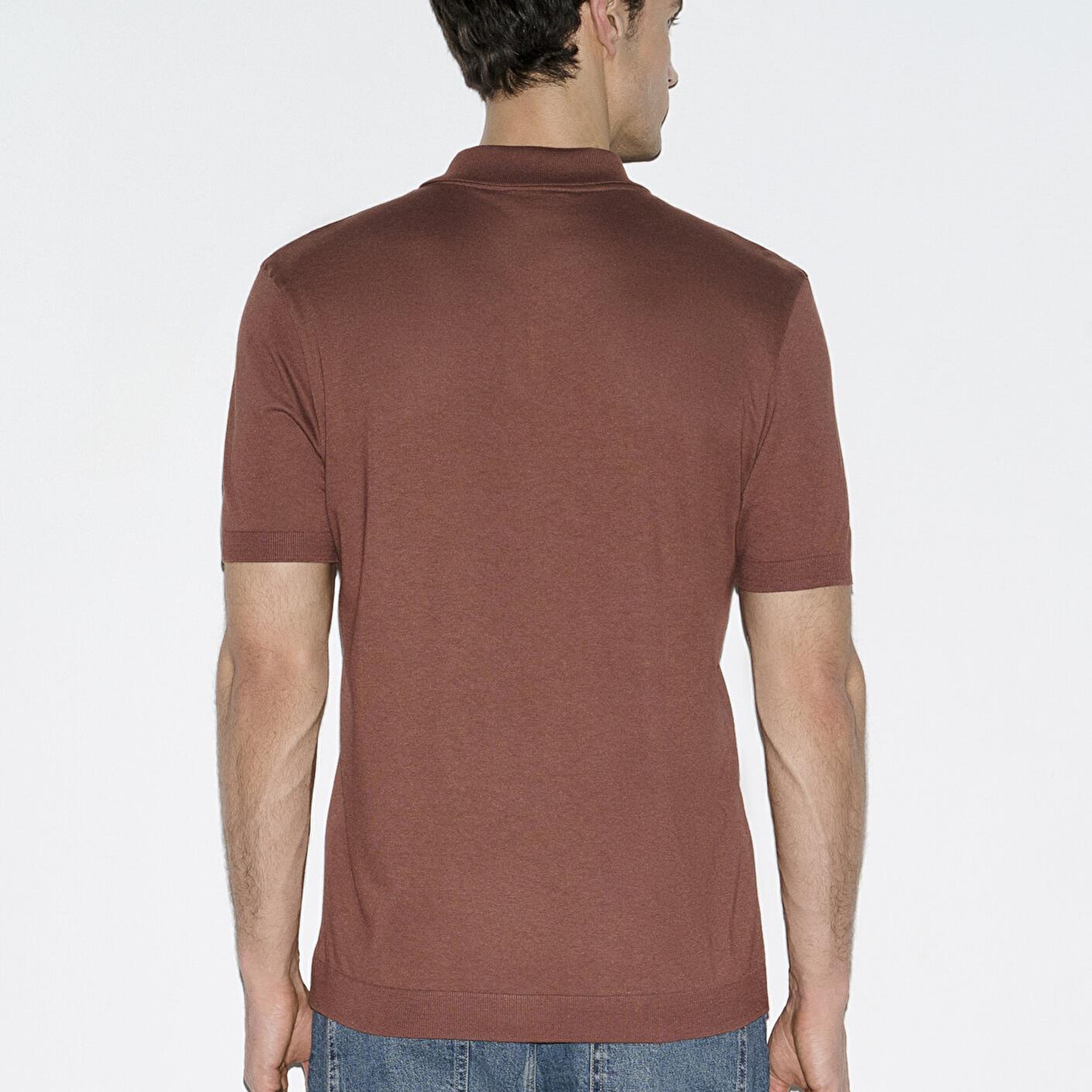 Mavi Kahverengi (TENCEL™) Modal Karışımlı Polo Tişört Regular Fit / Normal Kesim 0613163-70250