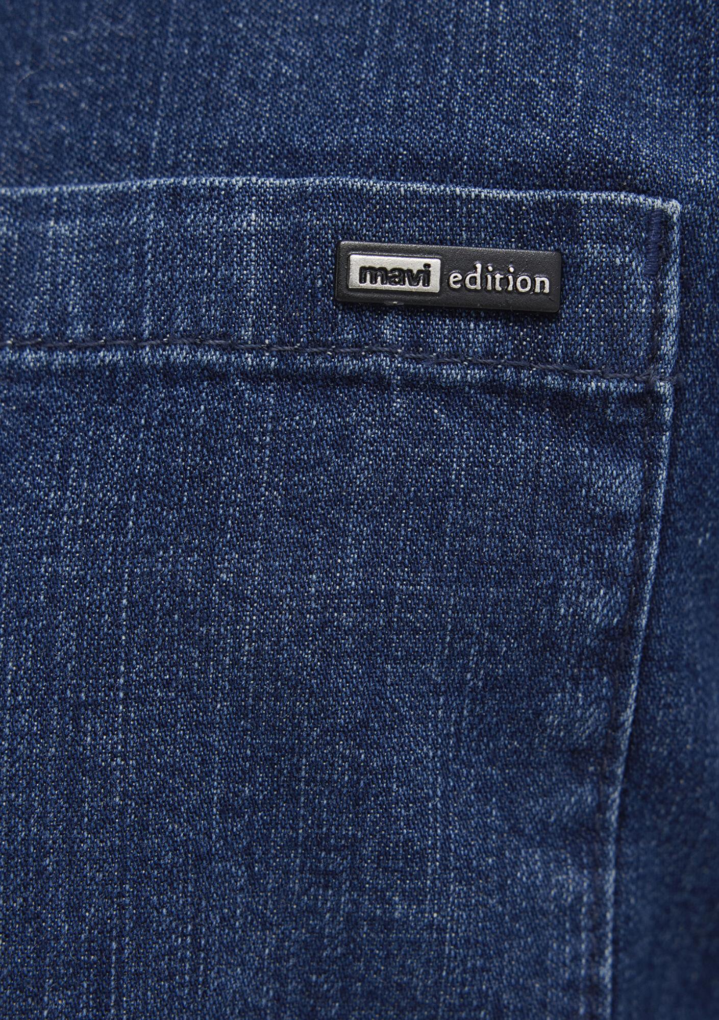 Mavi Eric Mavi Edition Puslu İndigo Mavisi Jean Gömlek Regular Fit / Normal Kesim 0211504-91348