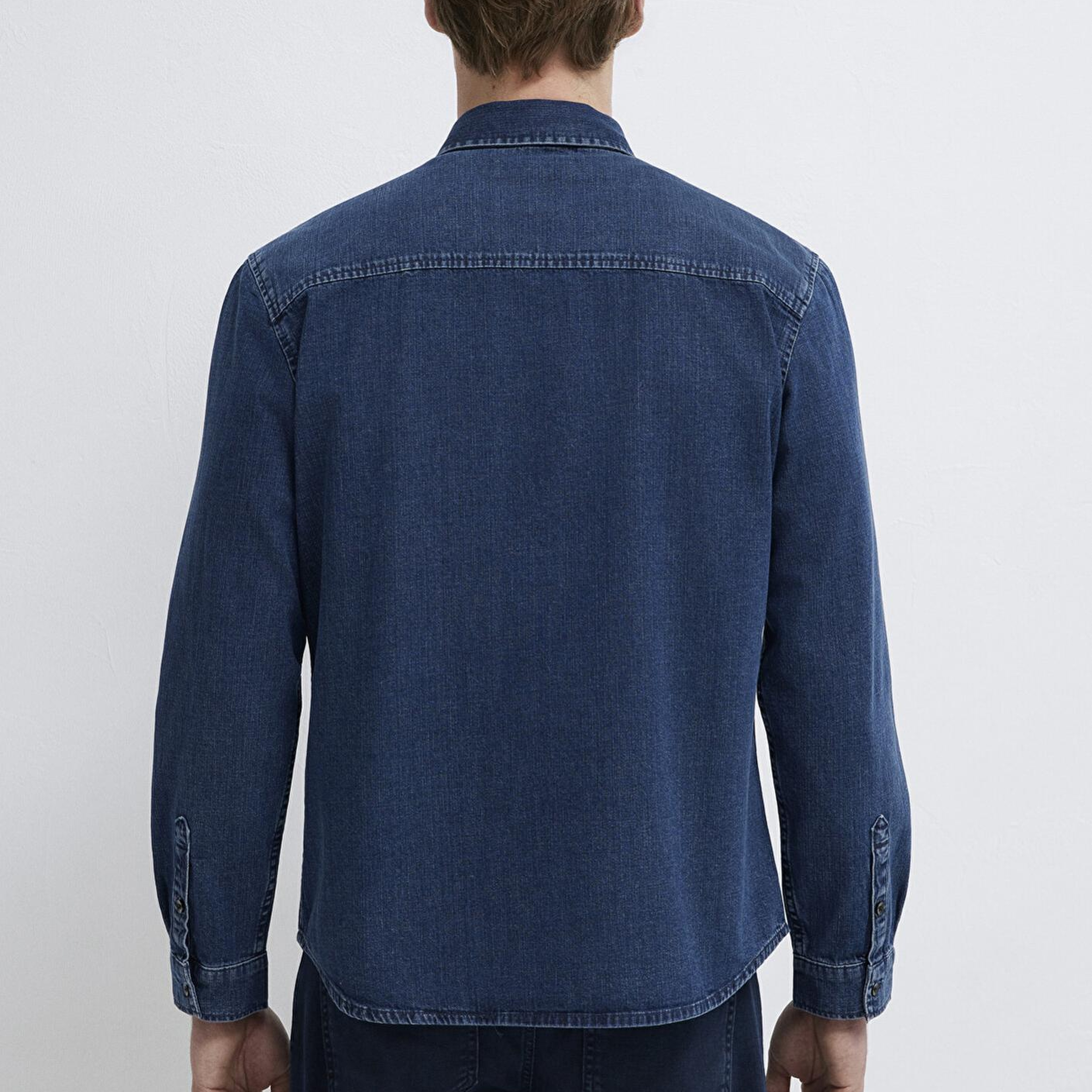 Mavi Eric Mavi Edition Puslu İndigo Mavisi Jean Gömlek Regular Fit / Normal Kesim 0211504-91348