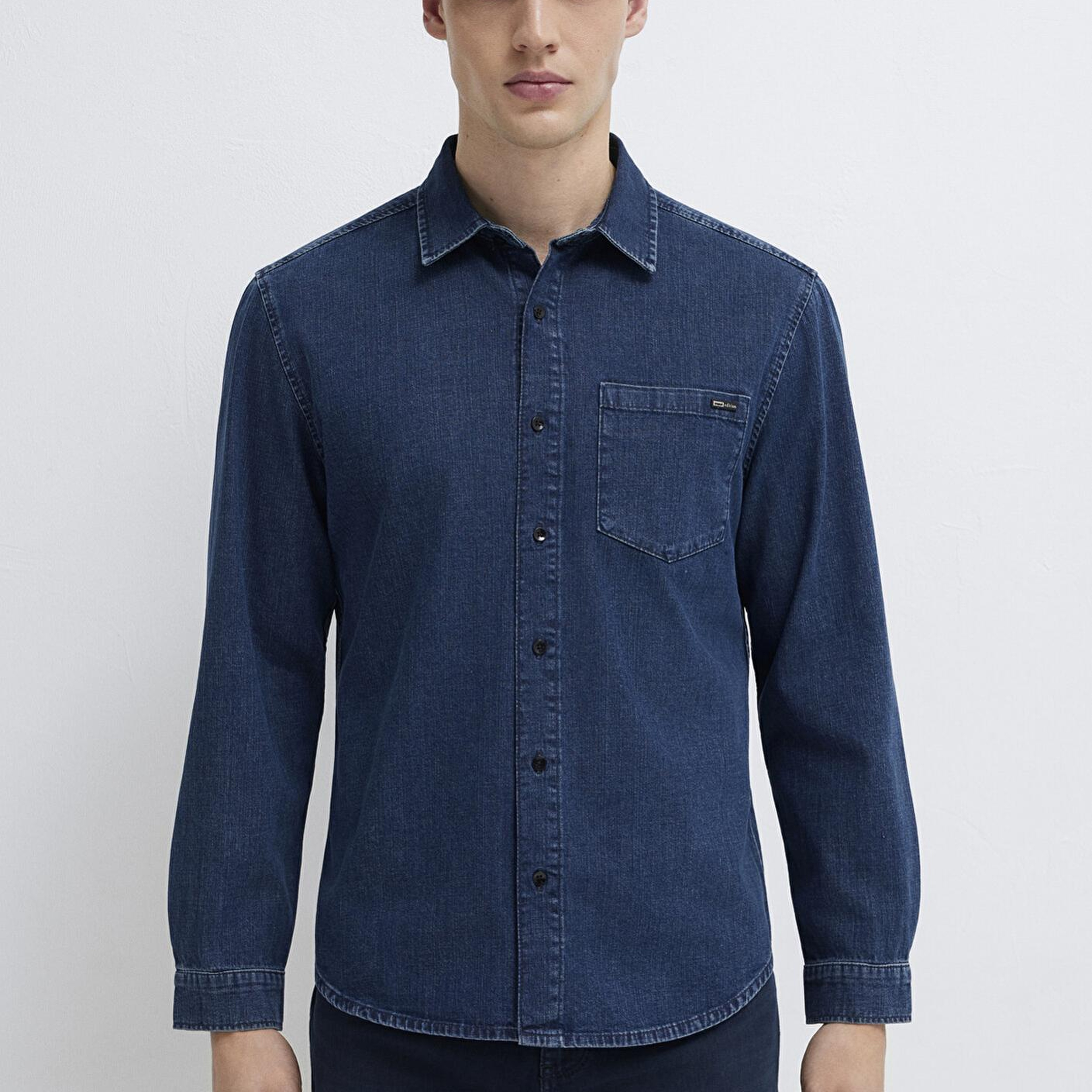Mavi Eric Mavi Edition Puslu İndigo Mavisi Jean Gömlek Regular Fit / Normal Kesim 0211504-91348