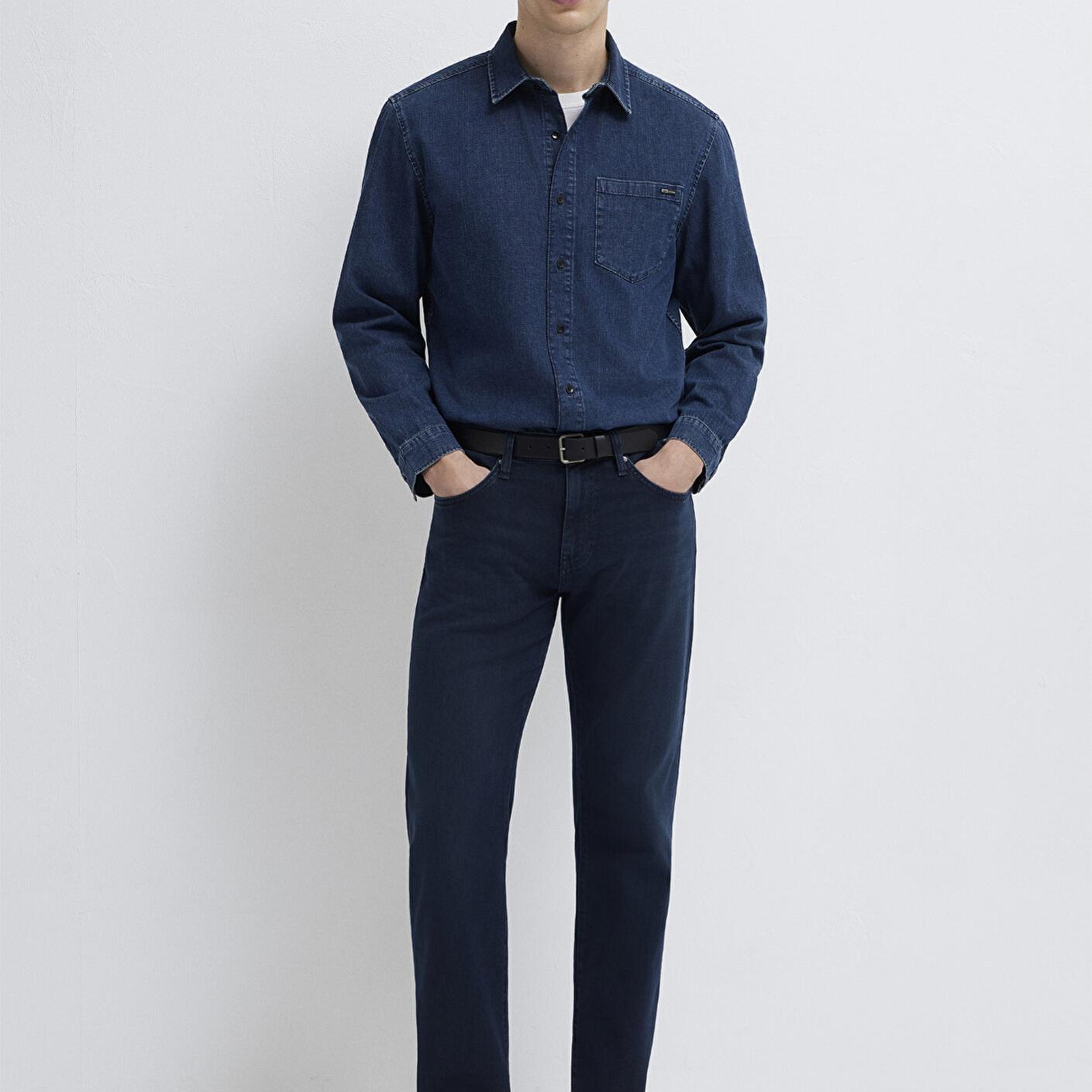 Mavi Eric Mavi Edition Puslu İndigo Mavisi Jean Gömlek Regular Fit / Normal Kesim 0211504-91348