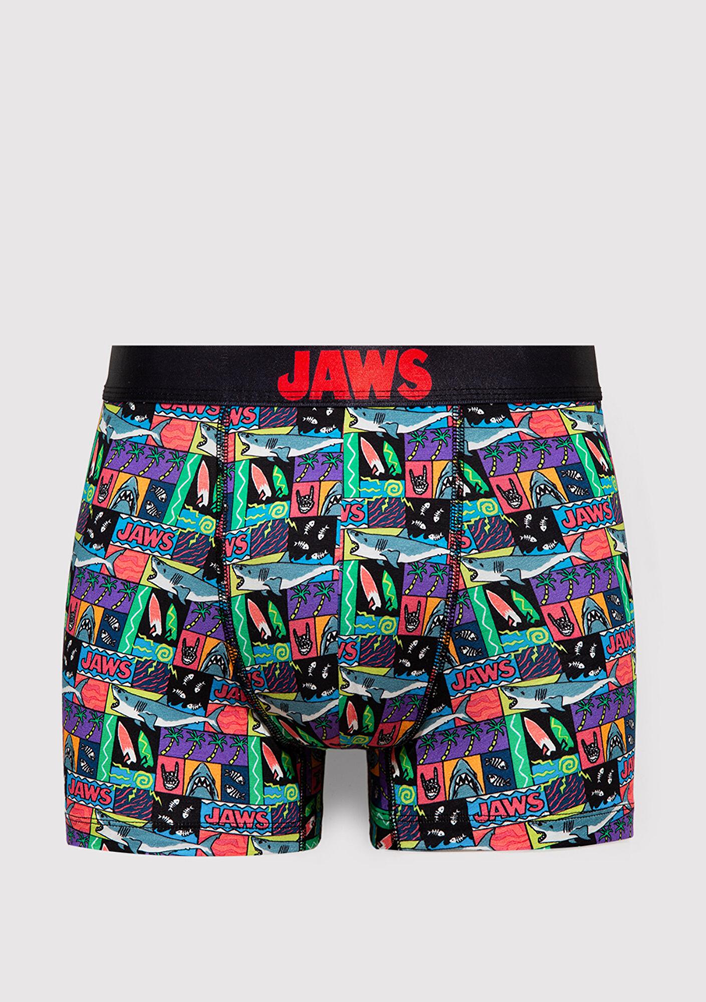 Mavi Jaws Baskılı Siyah Boxer 0912187-900